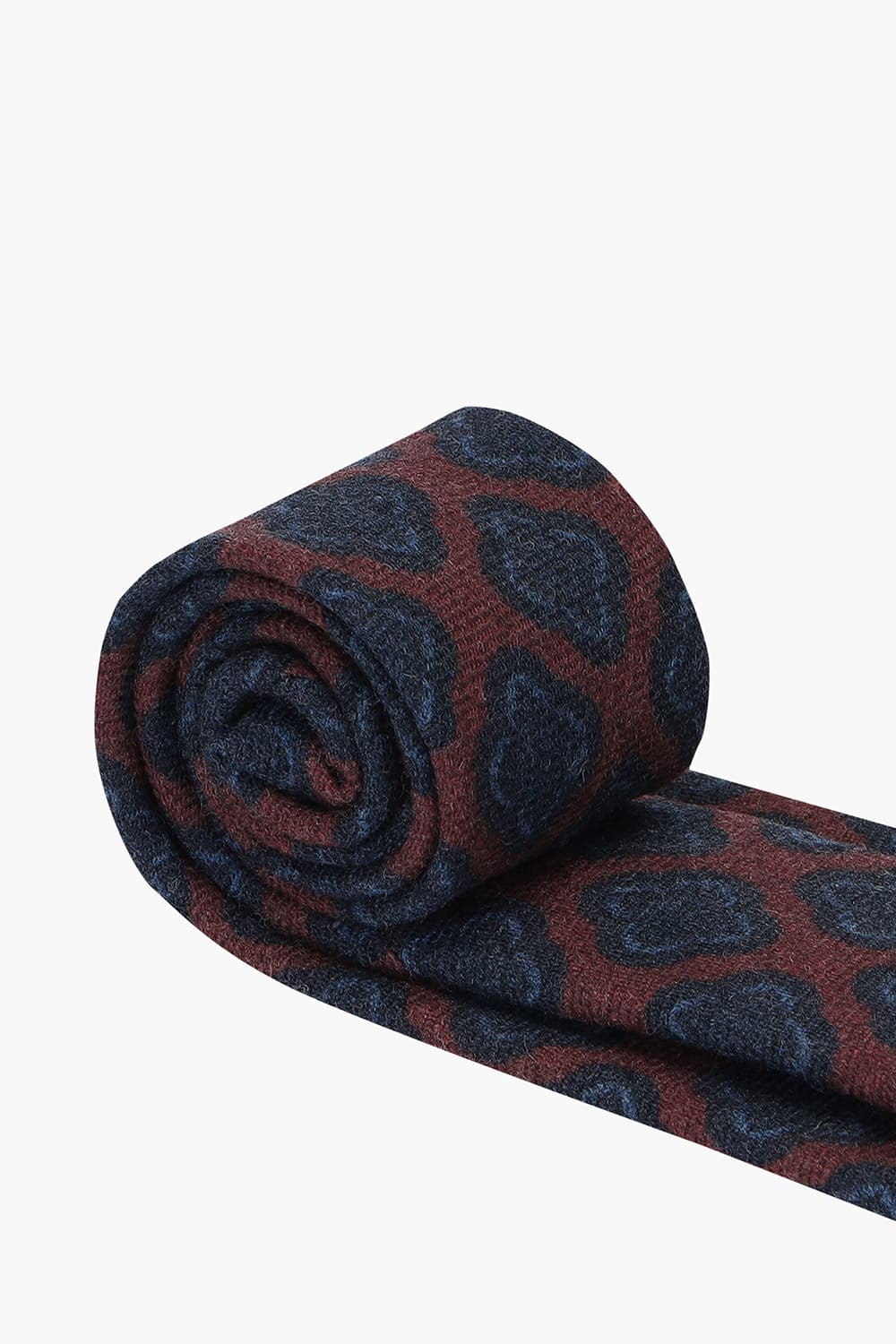 울 기하학 패턴 110 버건디 넥타이