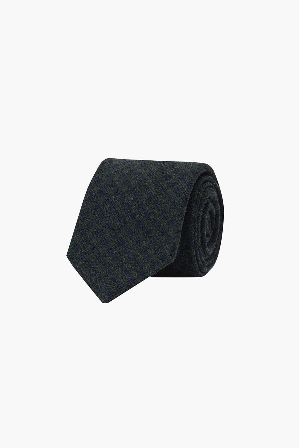 울 실크 혼방 자수 패턴 104 다크그린 넥타이