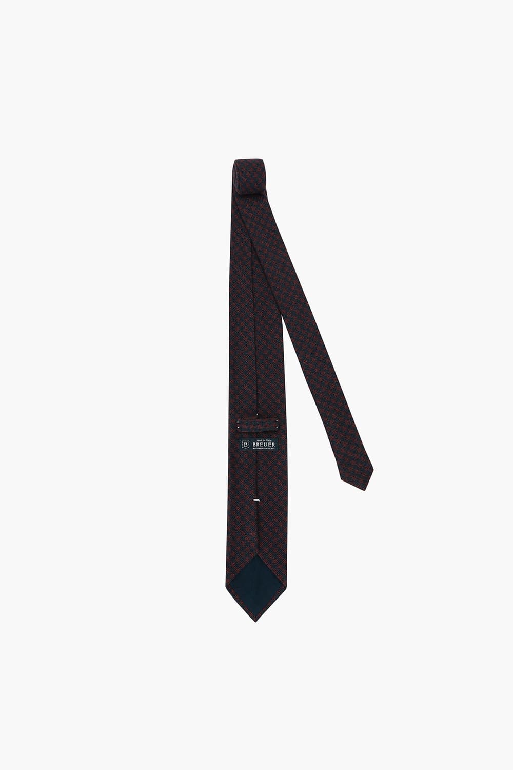 울 실크 혼방 자수 패턴 104 버건디 넥타이
