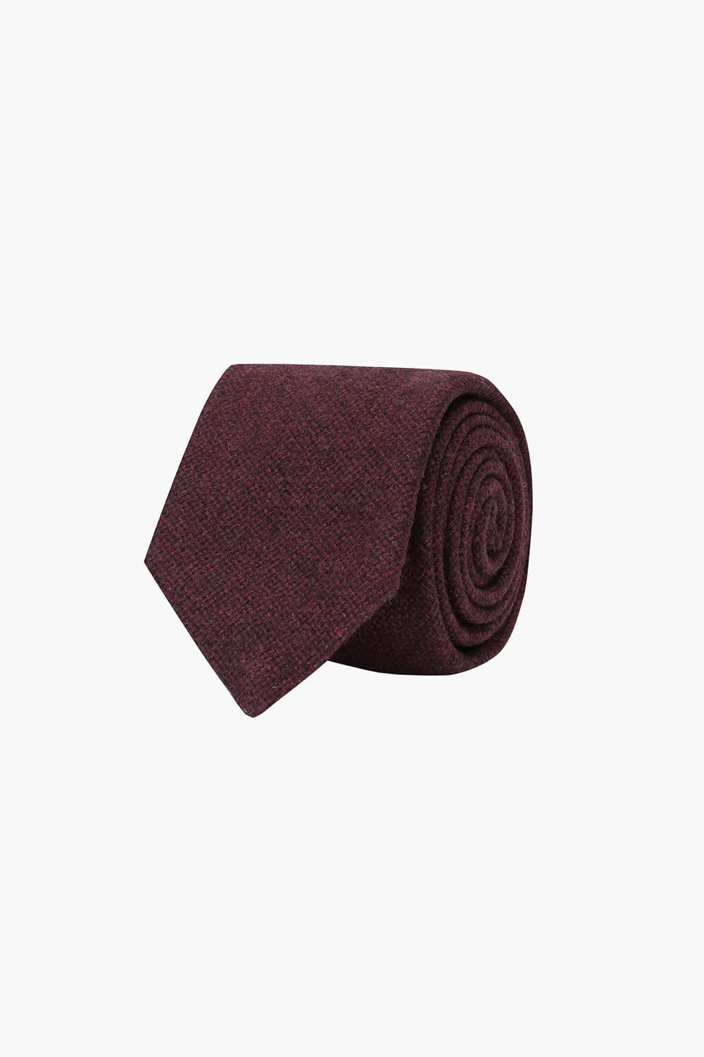 울 실크 혼방 베이직 101 버건디 넥타이