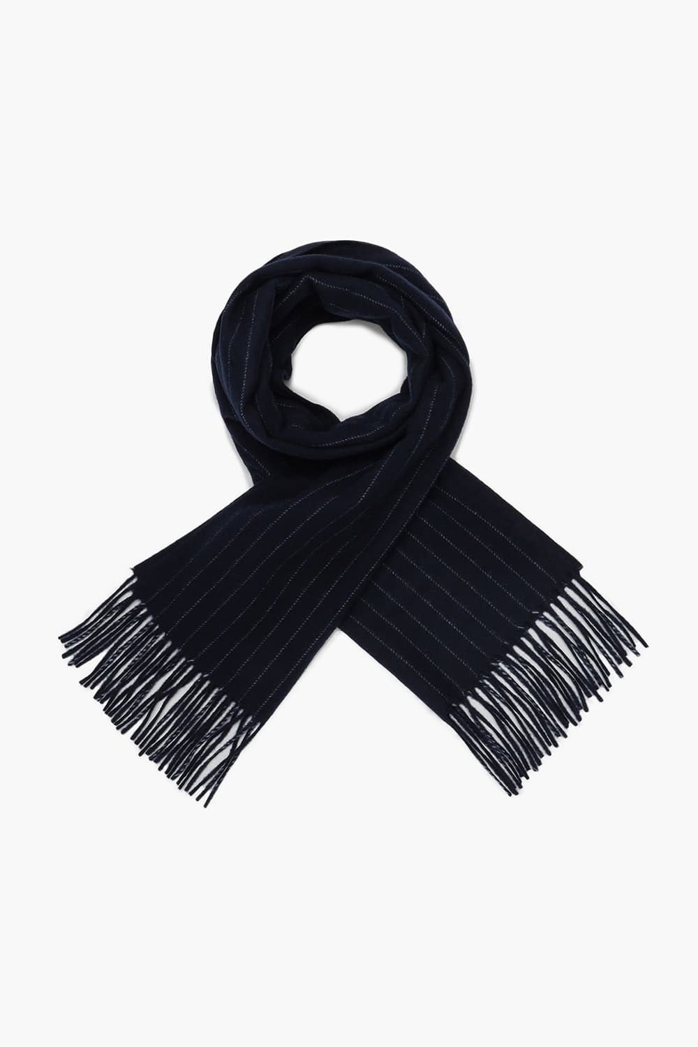 울 스프라이트 프린지 102 다크네이비 머플러