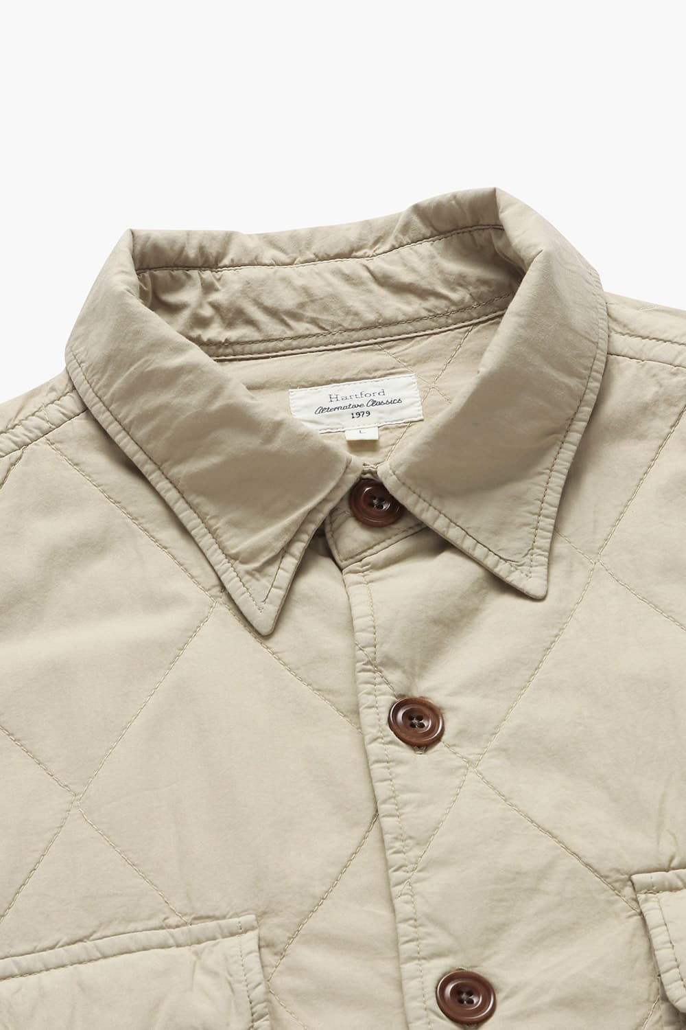 PETER 코튼 퀼팅 셔츠형 001 베이지 캐주얼 자켓