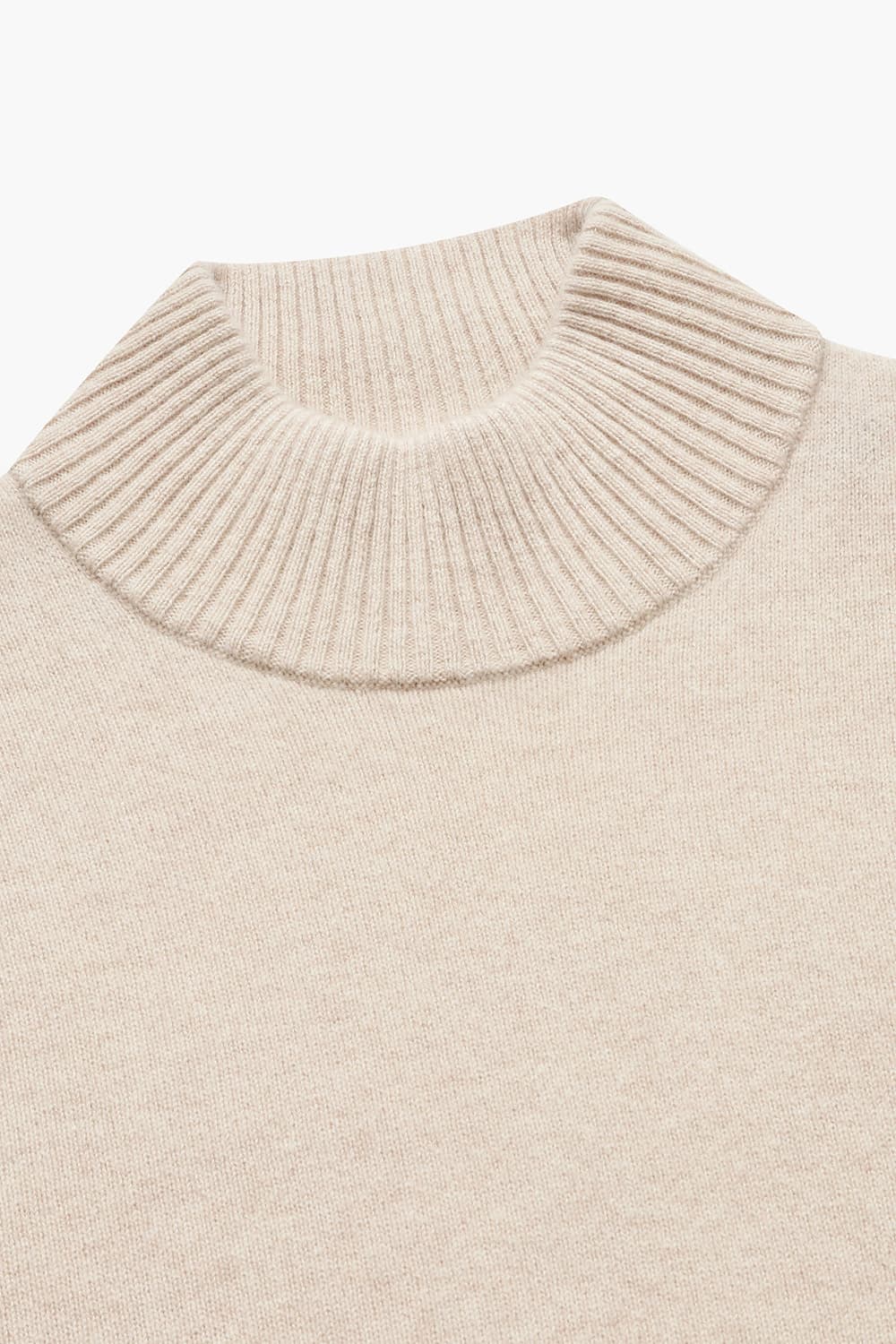 WS 캐시미어 헨리넥 804 라이트베이지 긴소매 니트