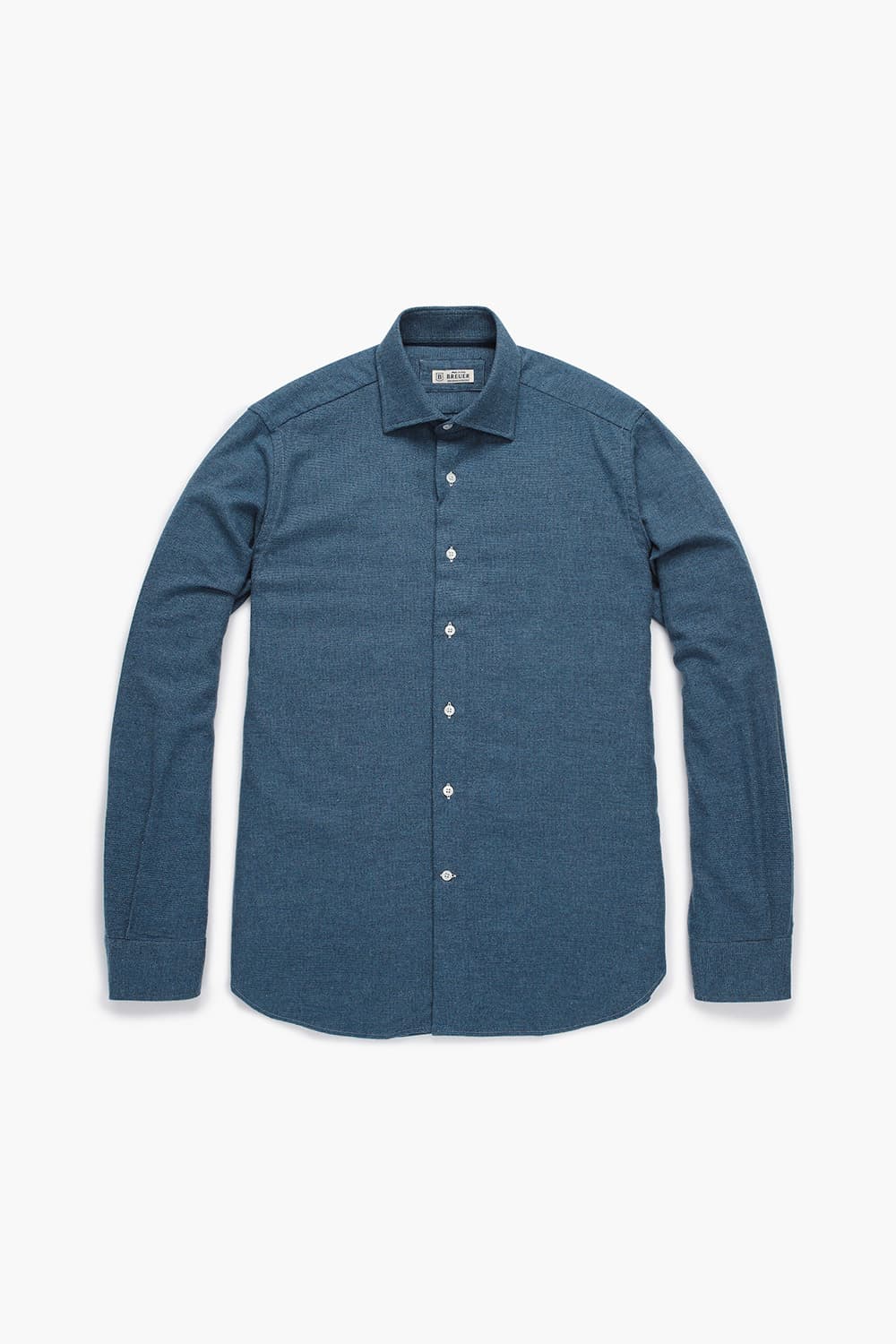 코튼 마이크로 하운드투스 플란넬 305 네이비 셔츠