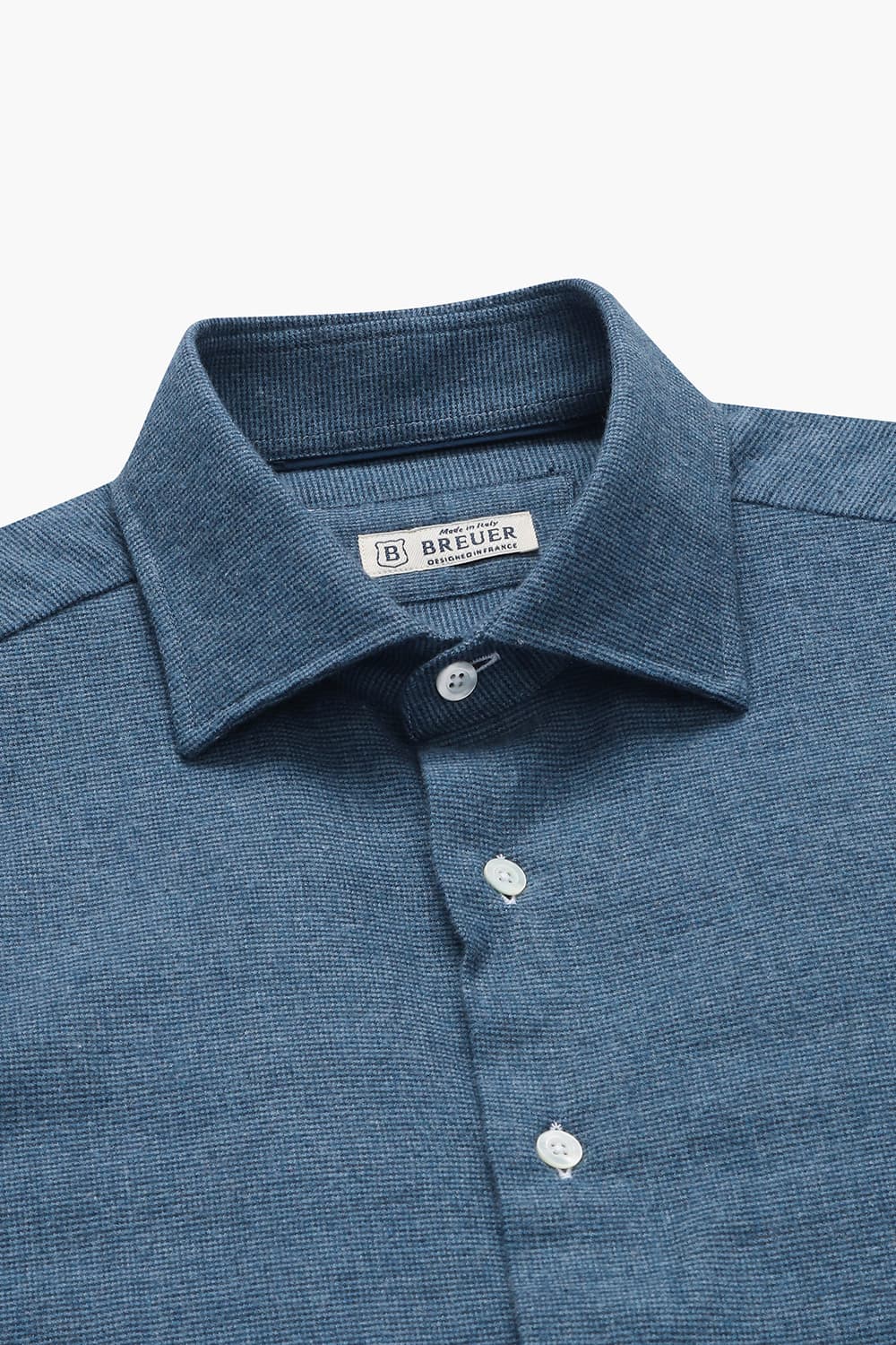 코튼 마이크로 하운드투스 플란넬 305 네이비 셔츠