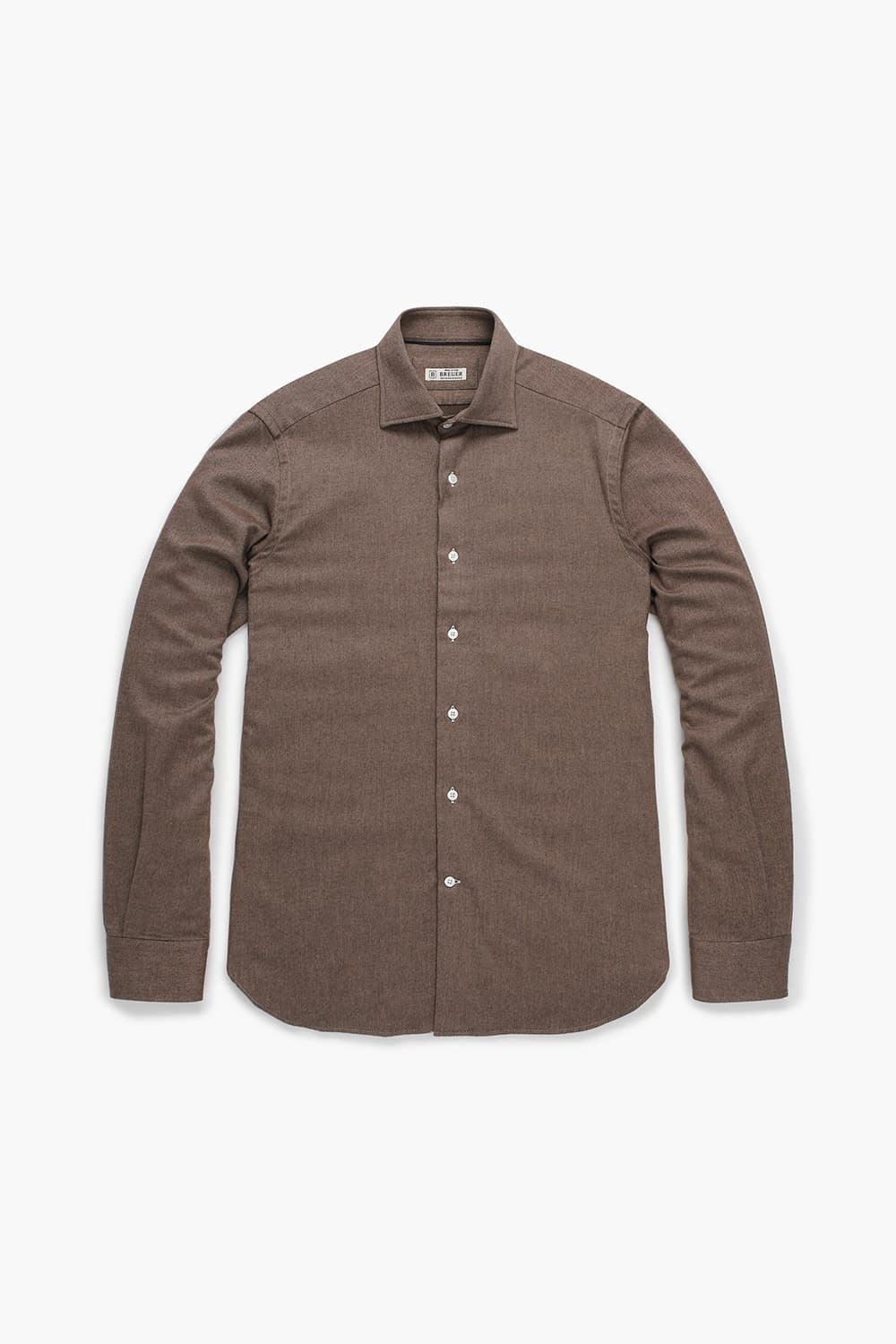 코튼 트윌 플란넬 304 브라운 셔츠