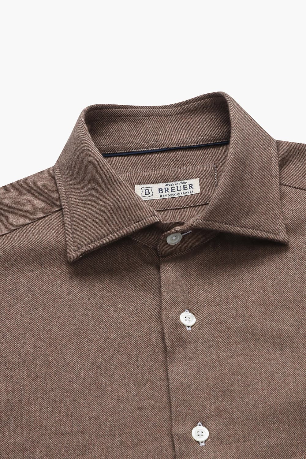 코튼 트윌 플란넬 304 브라운 셔츠