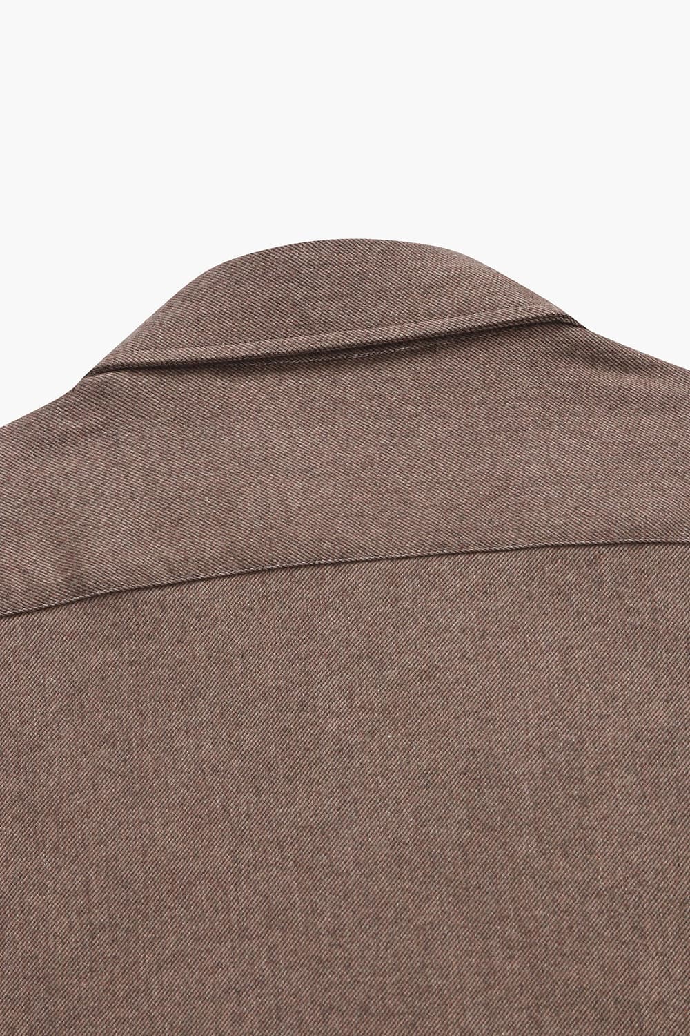 코튼 트윌 플란넬 304 브라운 셔츠