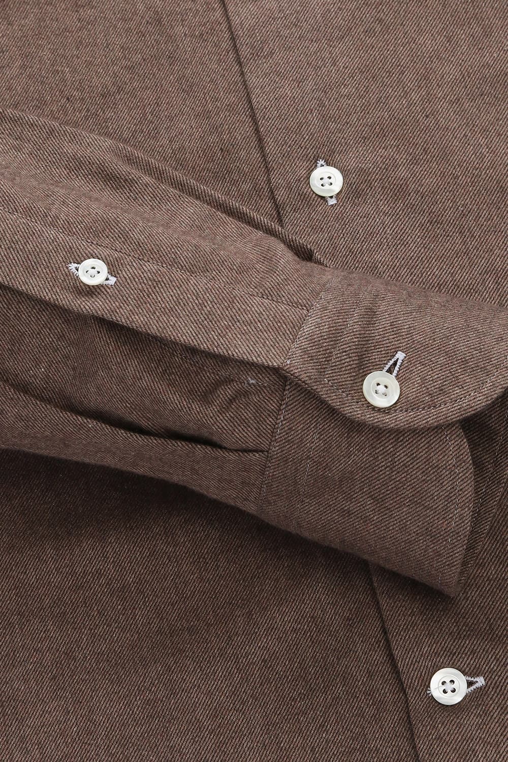 코튼 트윌 플란넬 304 브라운 셔츠