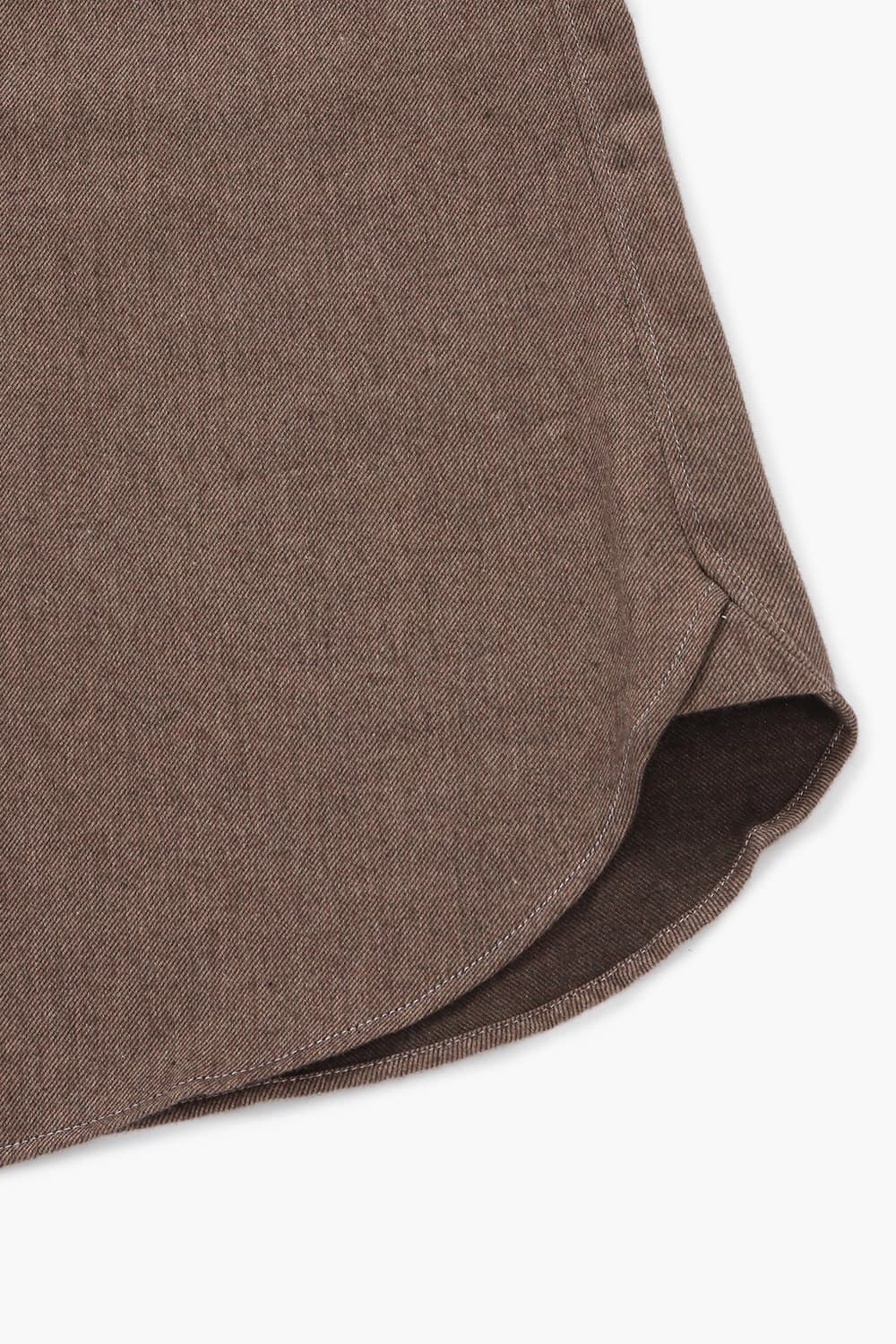 코튼 트윌 플란넬 304 브라운 셔츠