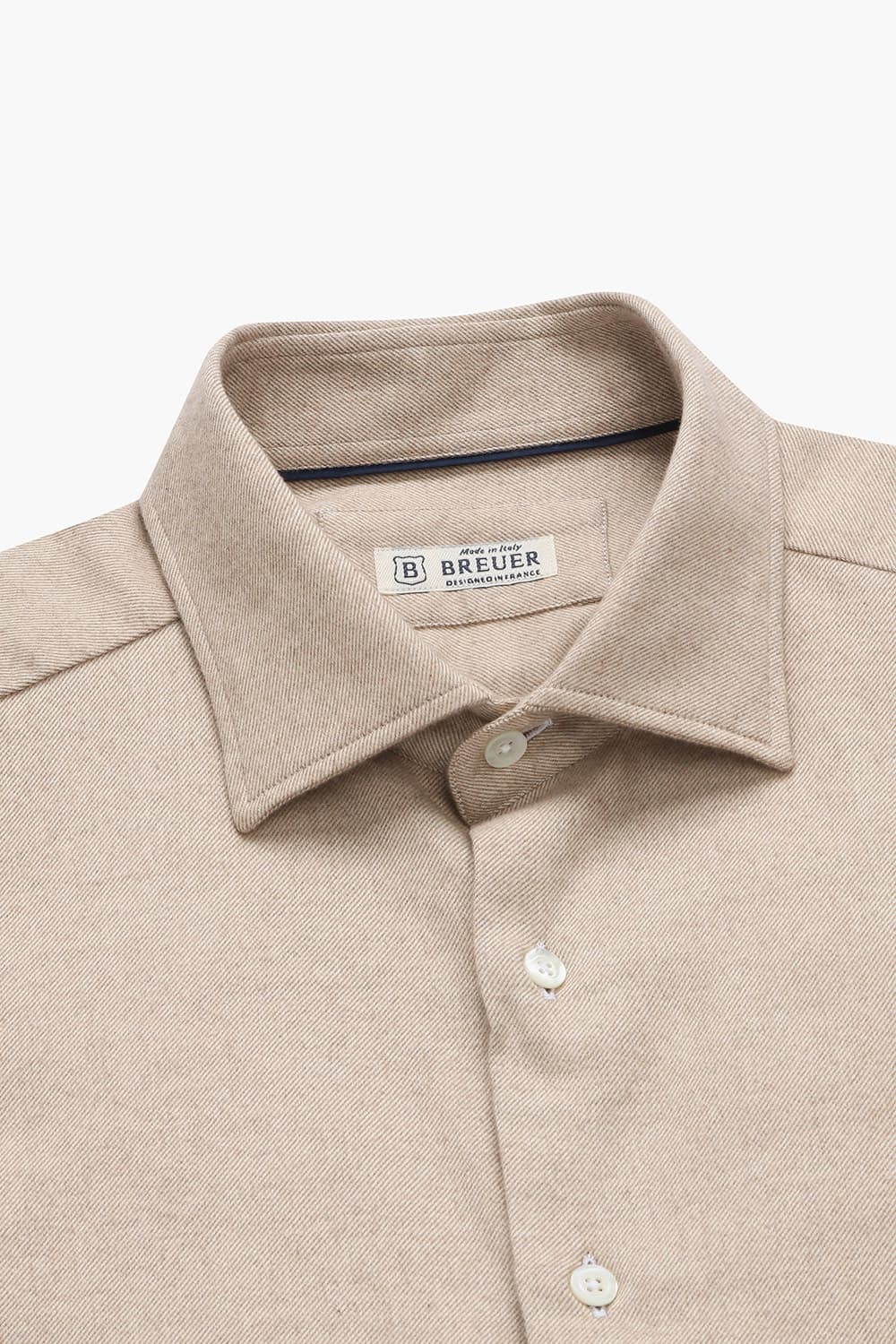 코튼 트윌 플란넬 304 라이트브라운 셔츠