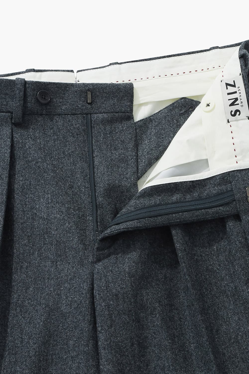 BAC J 울 플란넬 와이드 102 차콜그레이 팬츠