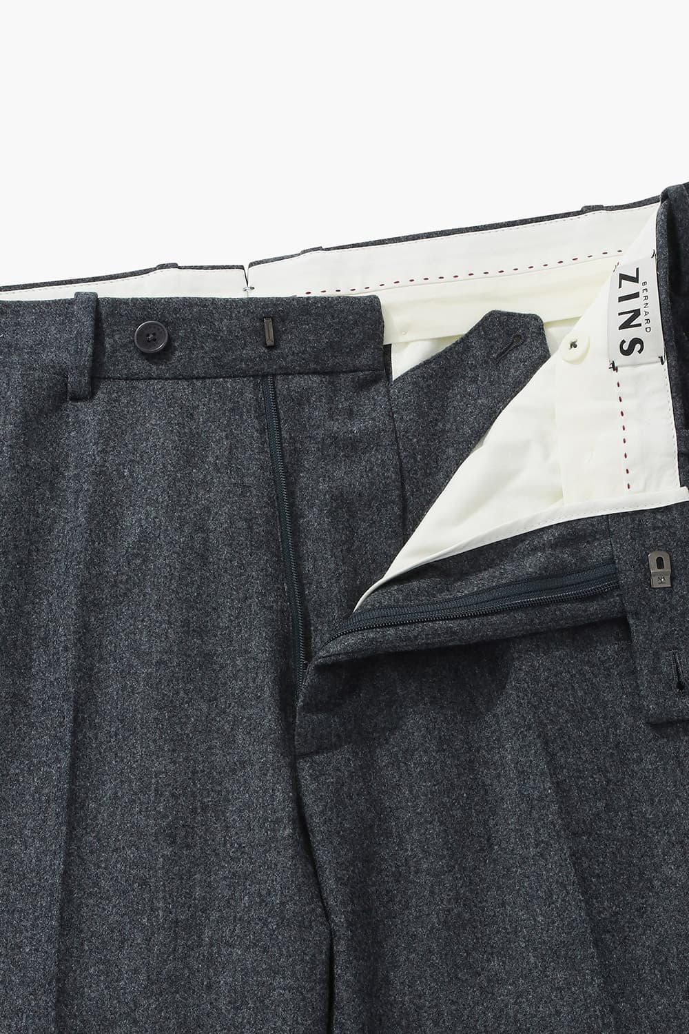 WILLIAM 울 플란넬 테이퍼드 101 차콜그레이 팬츠