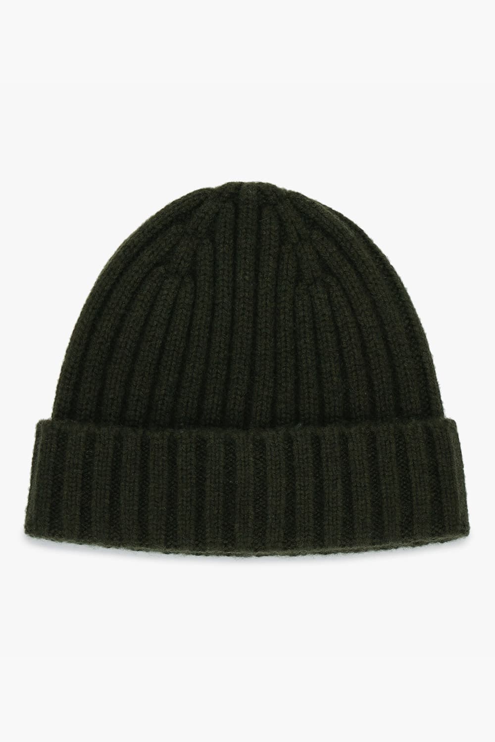 울 캐시미어 골지 103 카키 비니