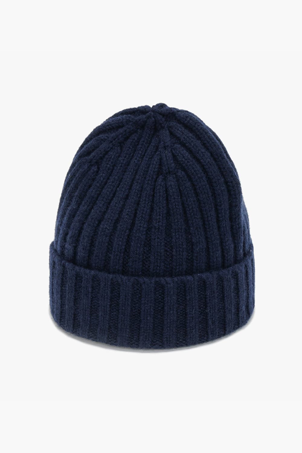 울 캐시미어 골지 103 다크네이비 비니