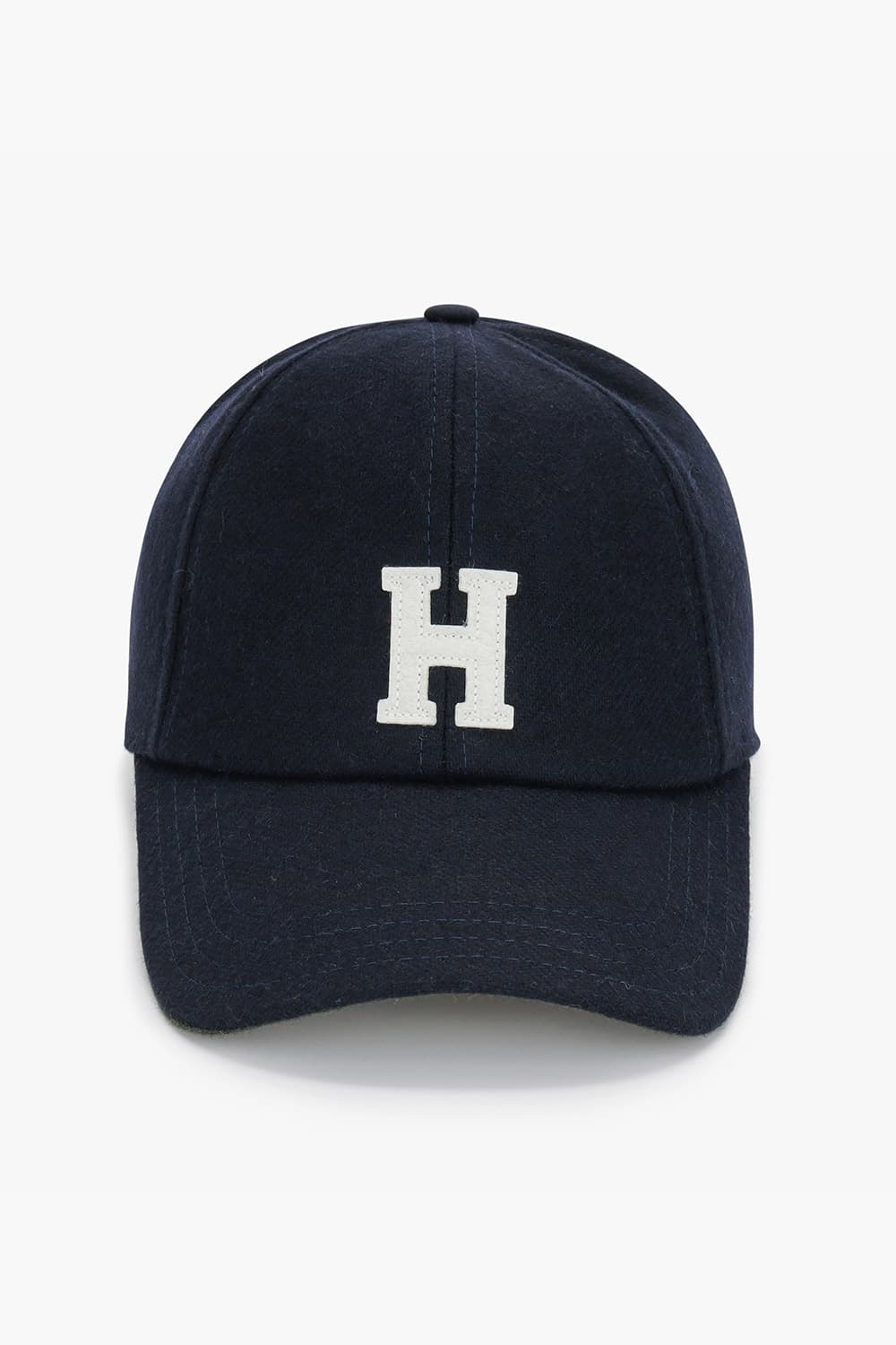 울 혼방 H 빅 로고 101 다크네이비 볼캡