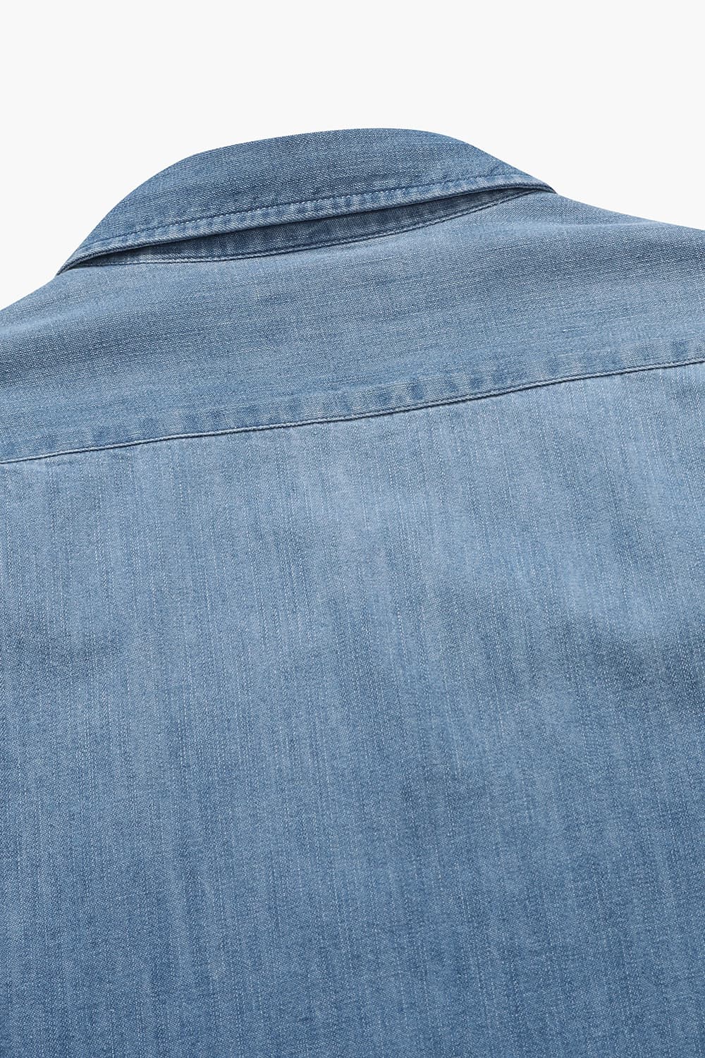 POCKET 중청 데님 버튼 다운 투 포켓 113 블루 셔츠