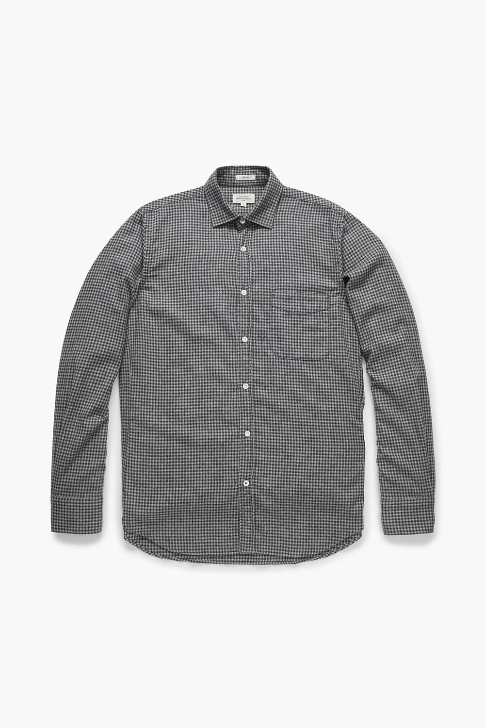 STORM 코튼 깅엄 체크 버튼 다운 카라 112 차콜그레이 셔츠