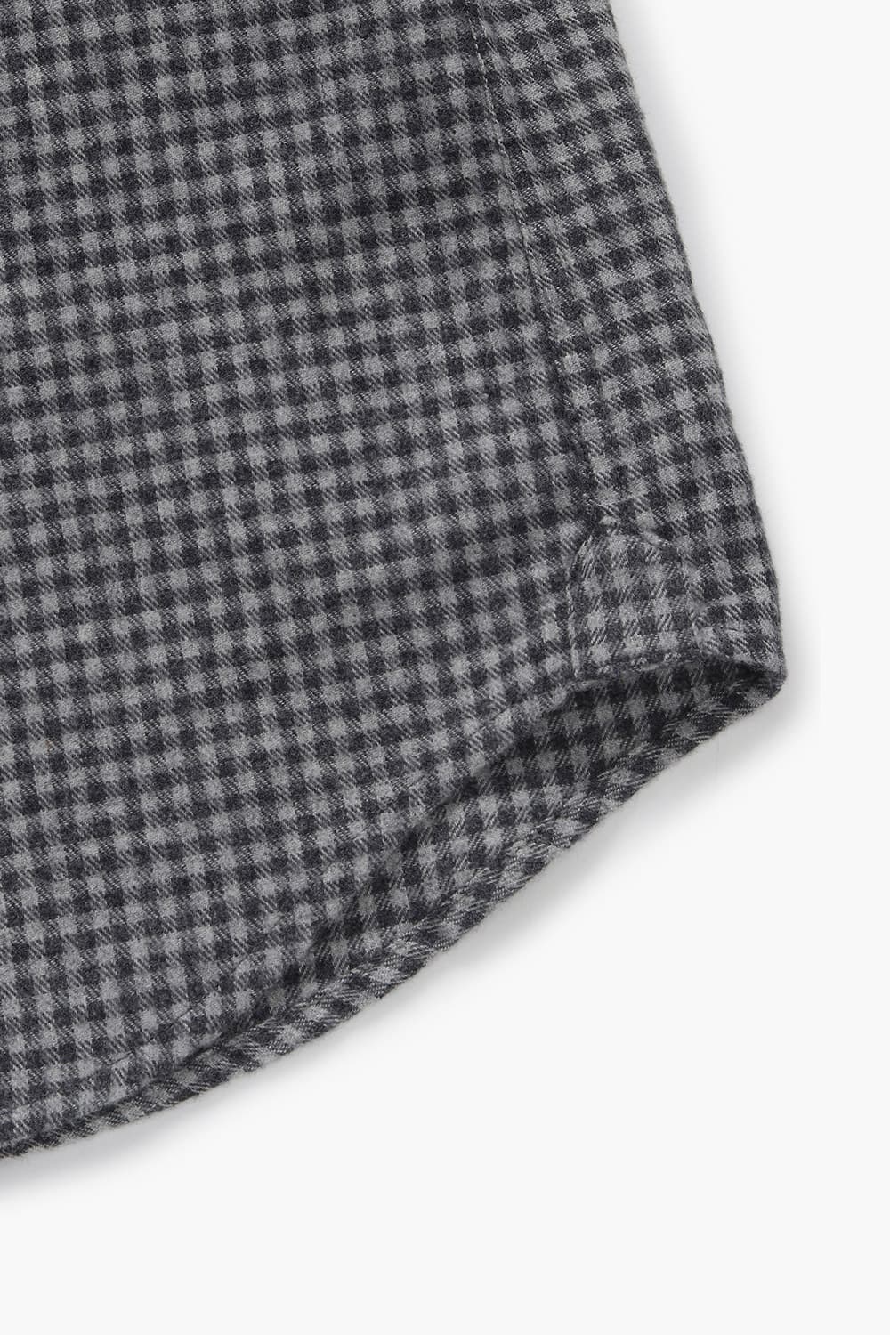 STORM 코튼 깅엄 체크 버튼 다운 카라 112 차콜그레이 셔츠