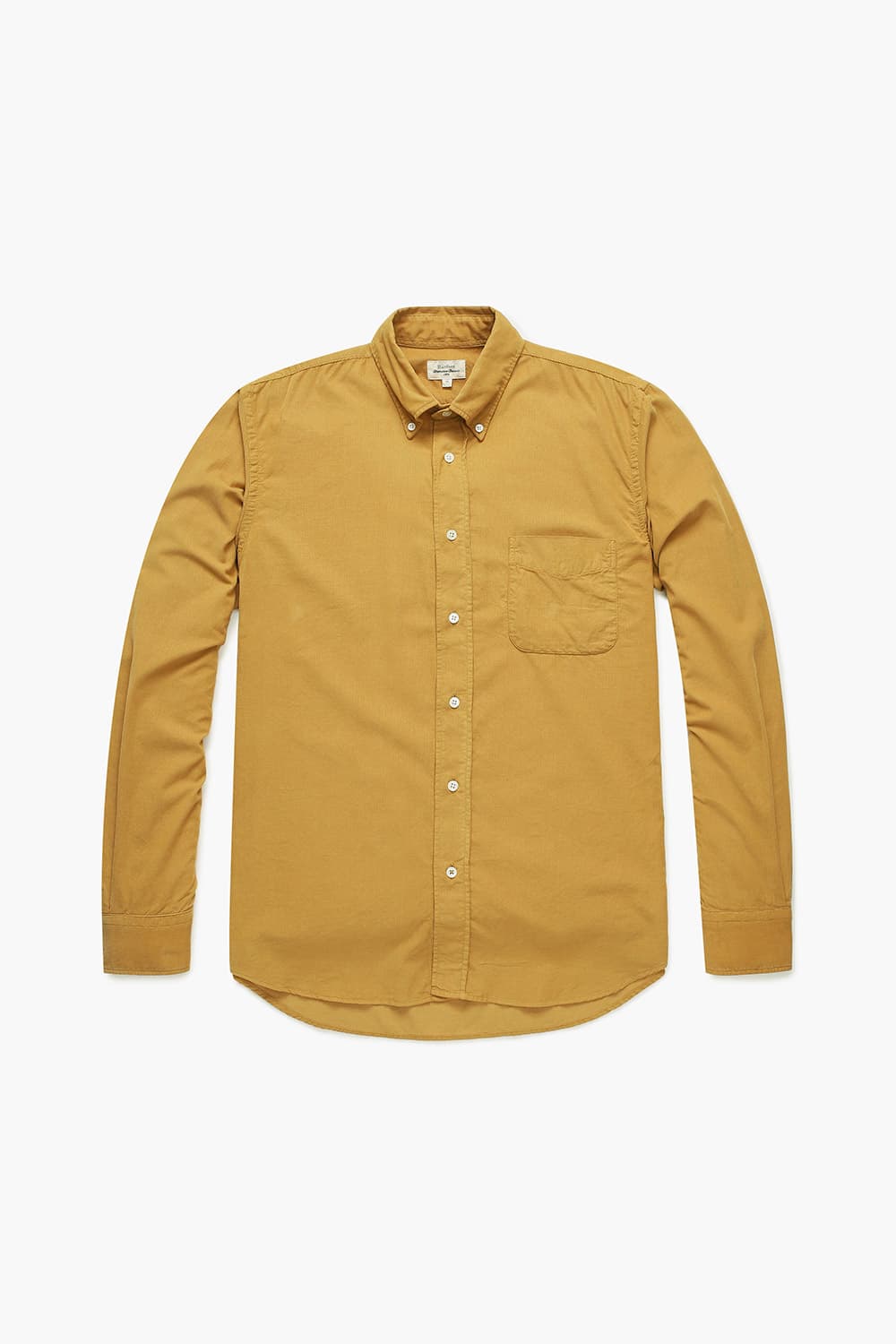 PITT PAT 코튼 타탄 체크 버튼 다운 카라 110 다크옐로우 셔츠