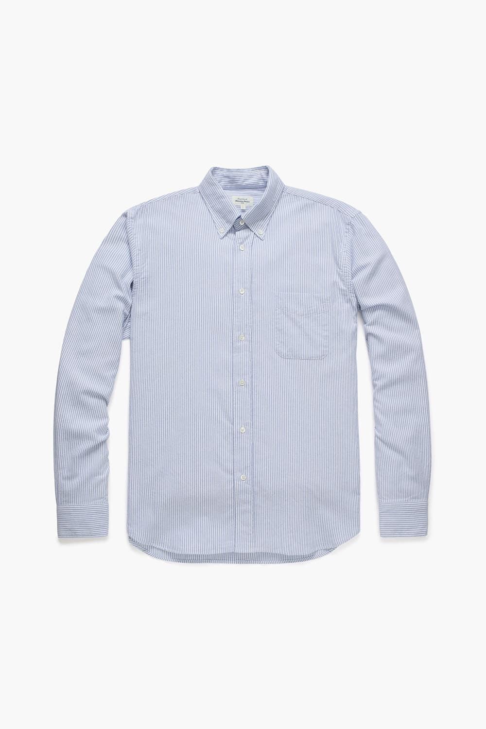 PITT 코튼 스트라이프 버튼 다운 카라 107 라이트블루 셔츠