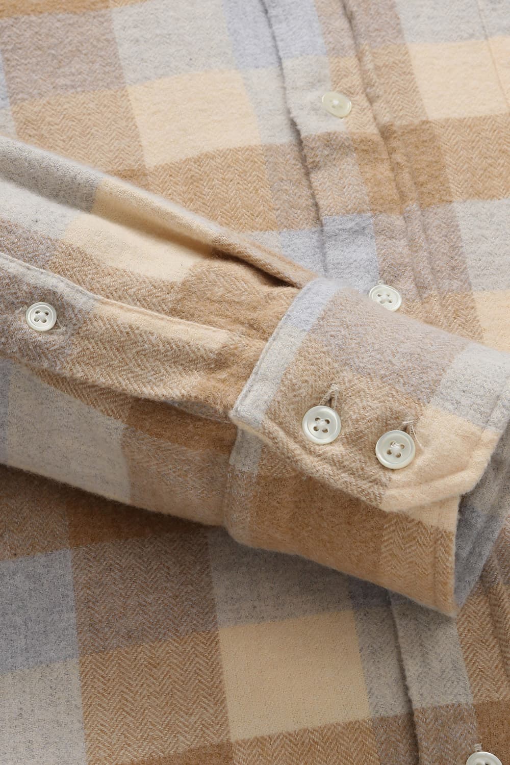 PAUL 코튼 플란넬 체크 포켓 104 브라운 셔츠