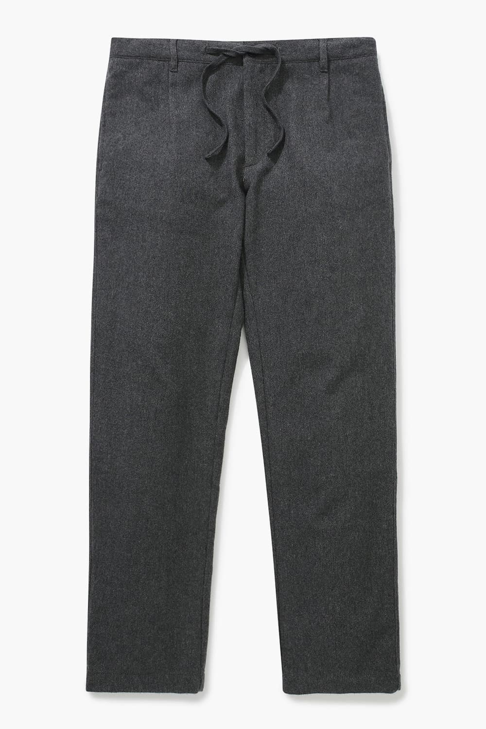 TANKER 울 혼방 드로우스트링 세미와이드 102 차콜그레이 팬츠