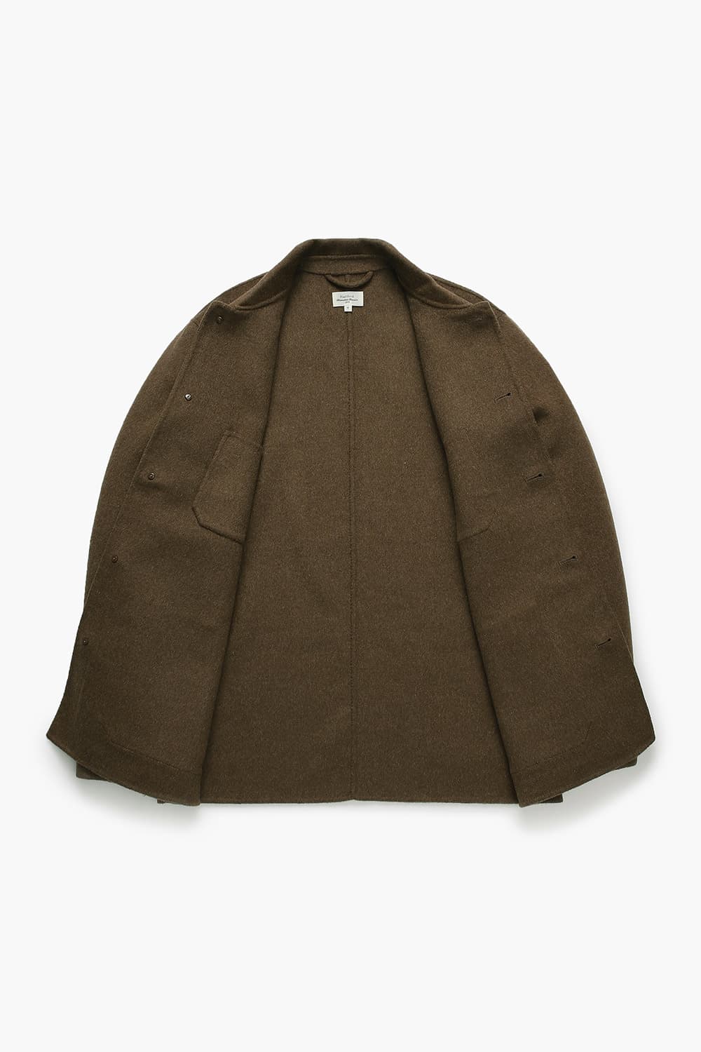 JAY 울 혼방 셔츠형 110 브라운 하프 코트