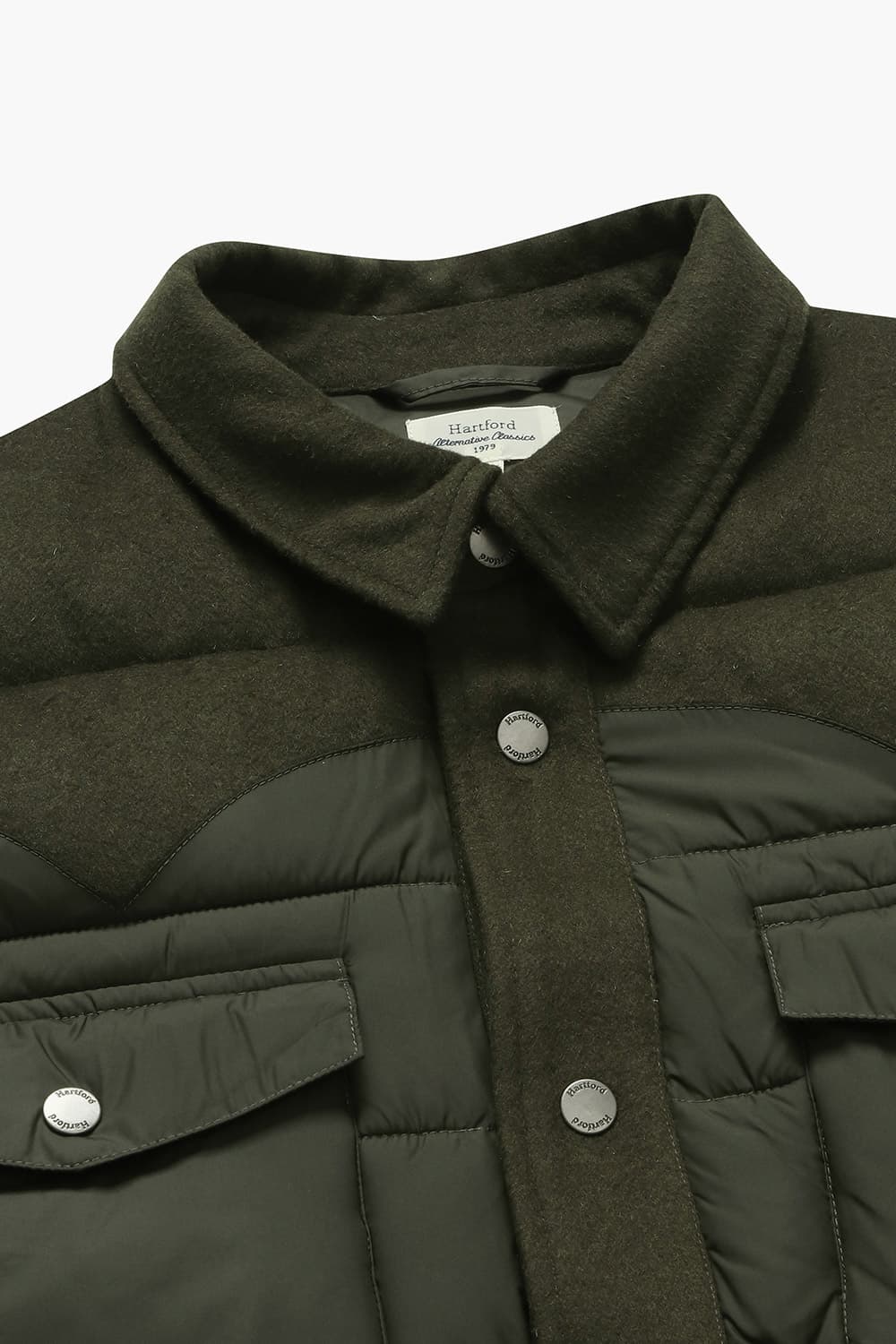 덕다운 투 포켓 102 다크카키 패딩 점퍼