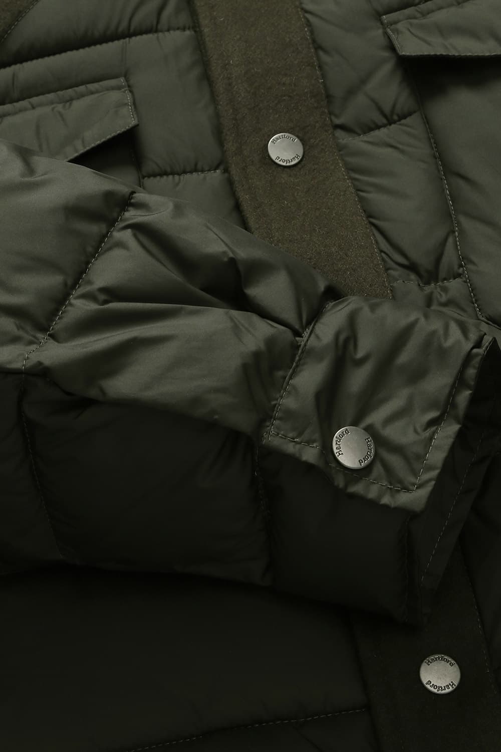 덕다운 투 포켓 102 다크카키 패딩 점퍼