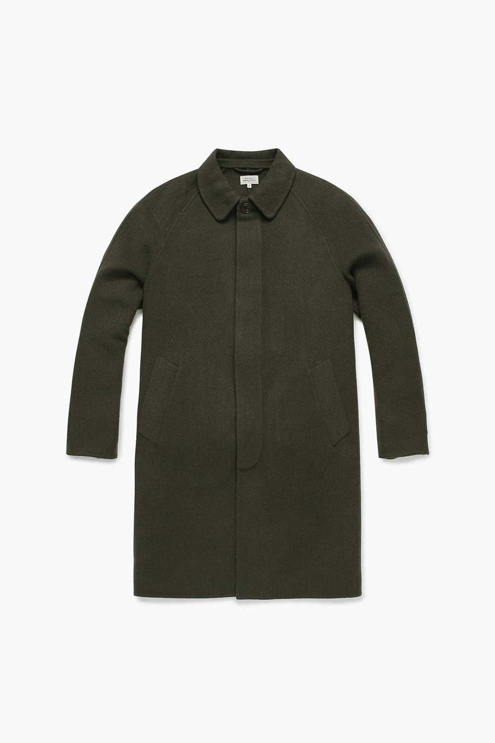 GRAIG 울 혼방 레글런 발마칸 101 다크카키 롱 코트