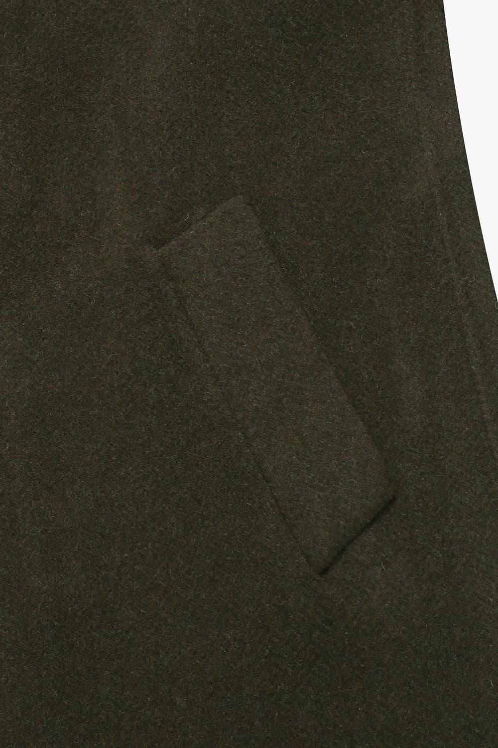 GRAIG 울 혼방 레글런 발마칸 101 다크카키 롱 코트