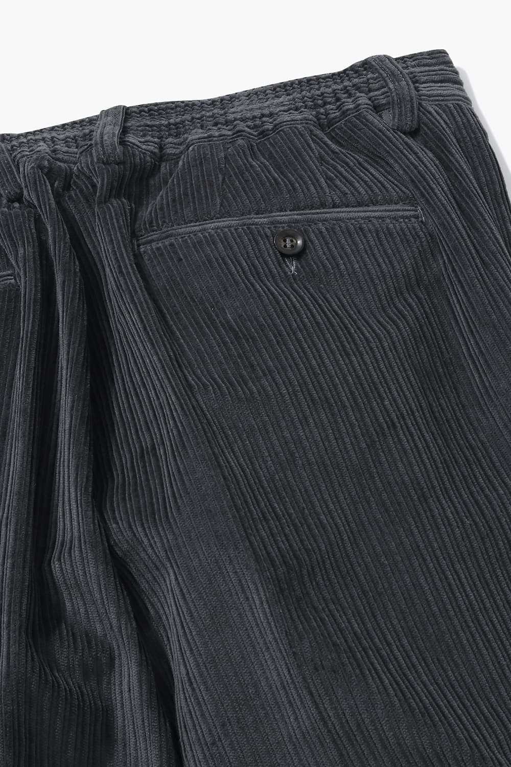 CASMIK 코튼 드로우스트링 코듀로이 세미와이드 807 차콜그레이 팬츠