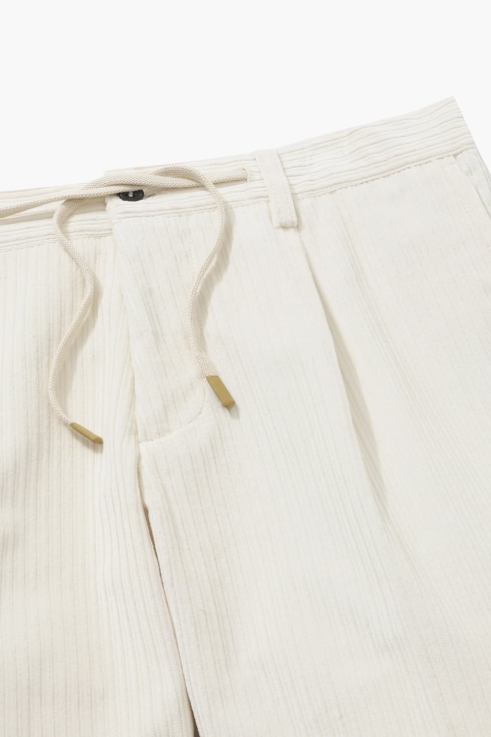 CASMIK 코튼 드로우스트링 코듀로이 세미와이드 807 아이보리 팬츠