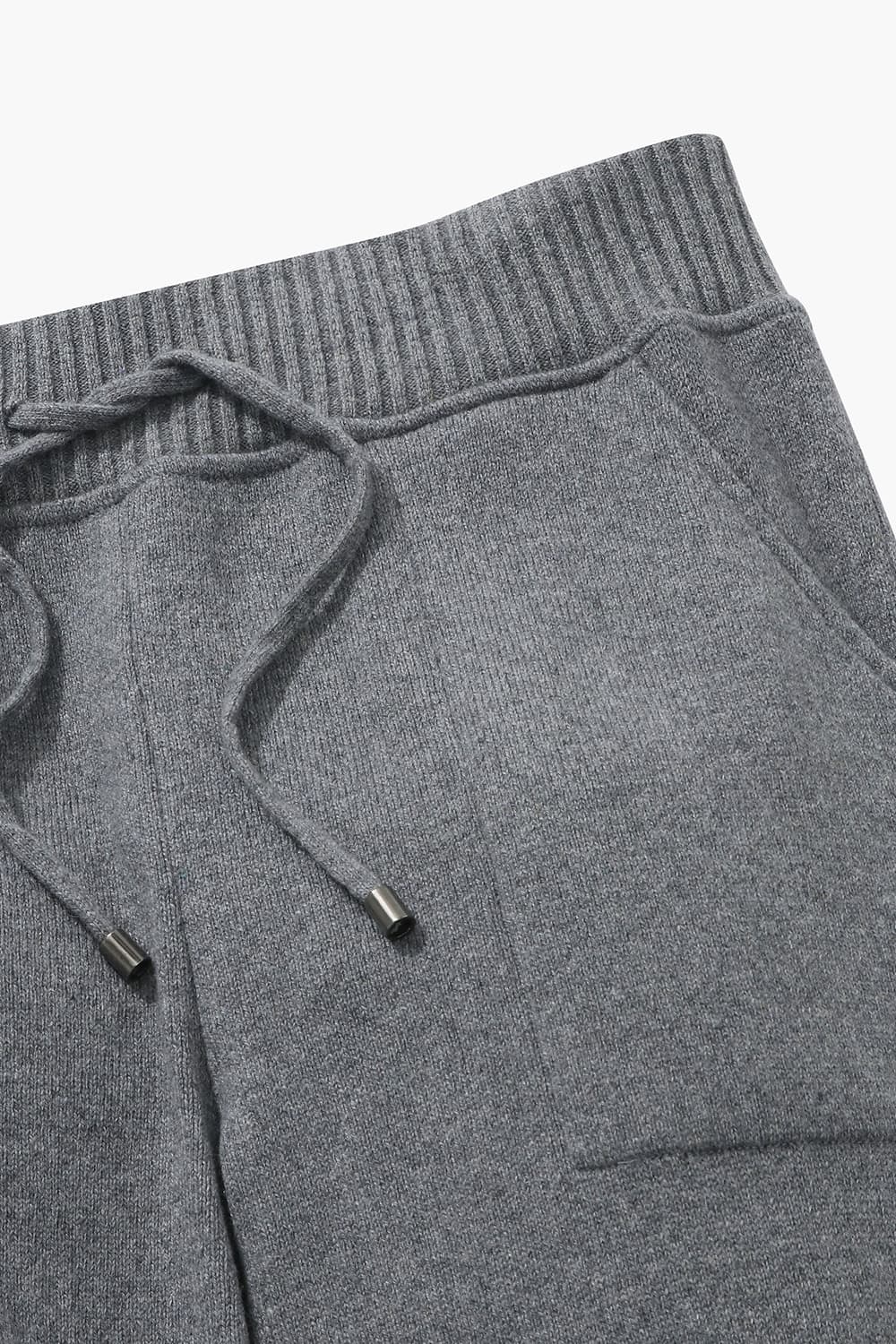 PANTALON 캐시미어 드로우스트링 조거 401 그레이 캐주얼 팬츠