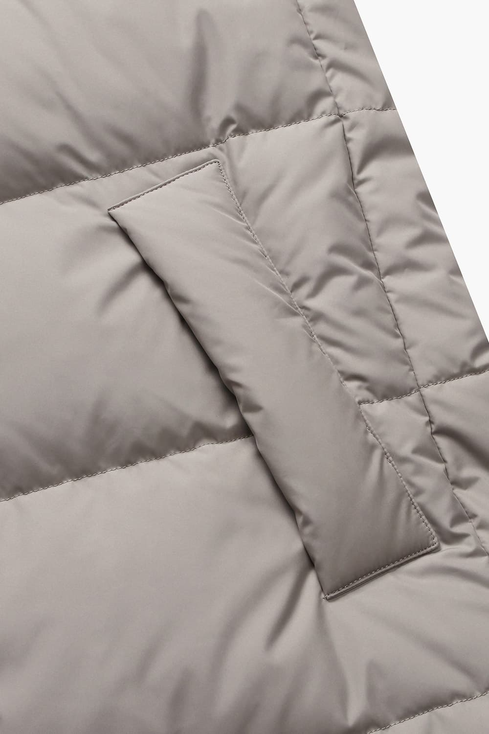 구스다운 후드 롱 803 라이트베이지 패딩 점퍼