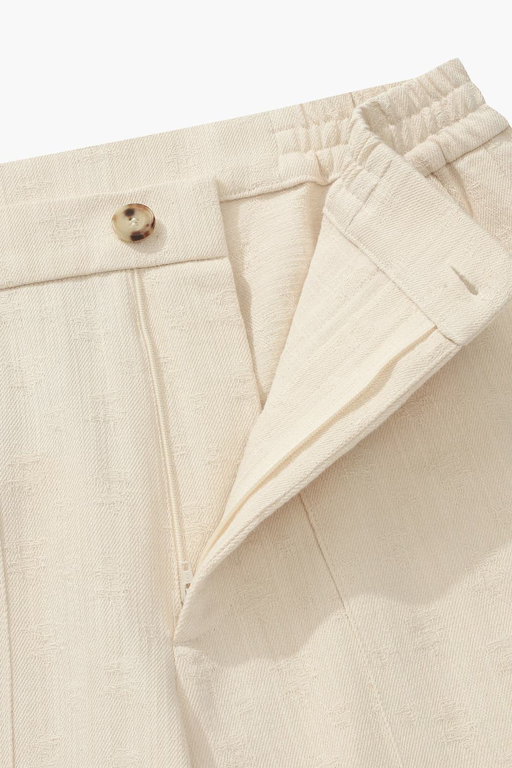 코튼 밴딩 와이드 102 아이보리 캐주얼 팬츠