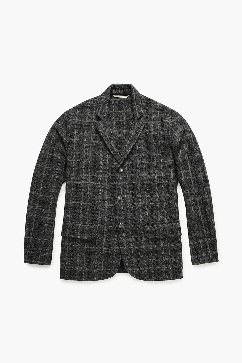 GEOGRAPHY 울 건클럽 체크 101 차콜그레이 테일러드 자켓