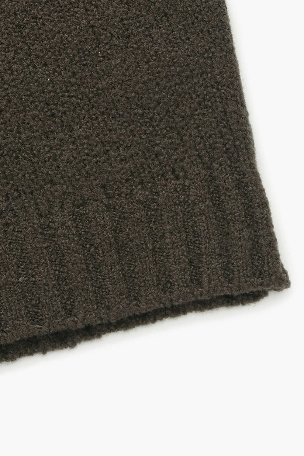 울 하프 집업 101 카키브라운 긴소매 니트