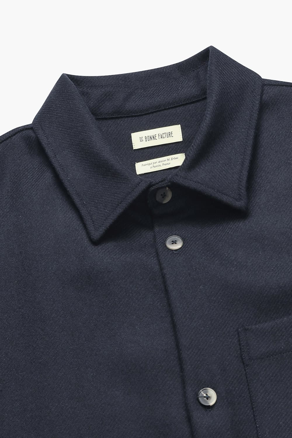 울 포켓 오버사이즈 101 다크네이비 셔츠