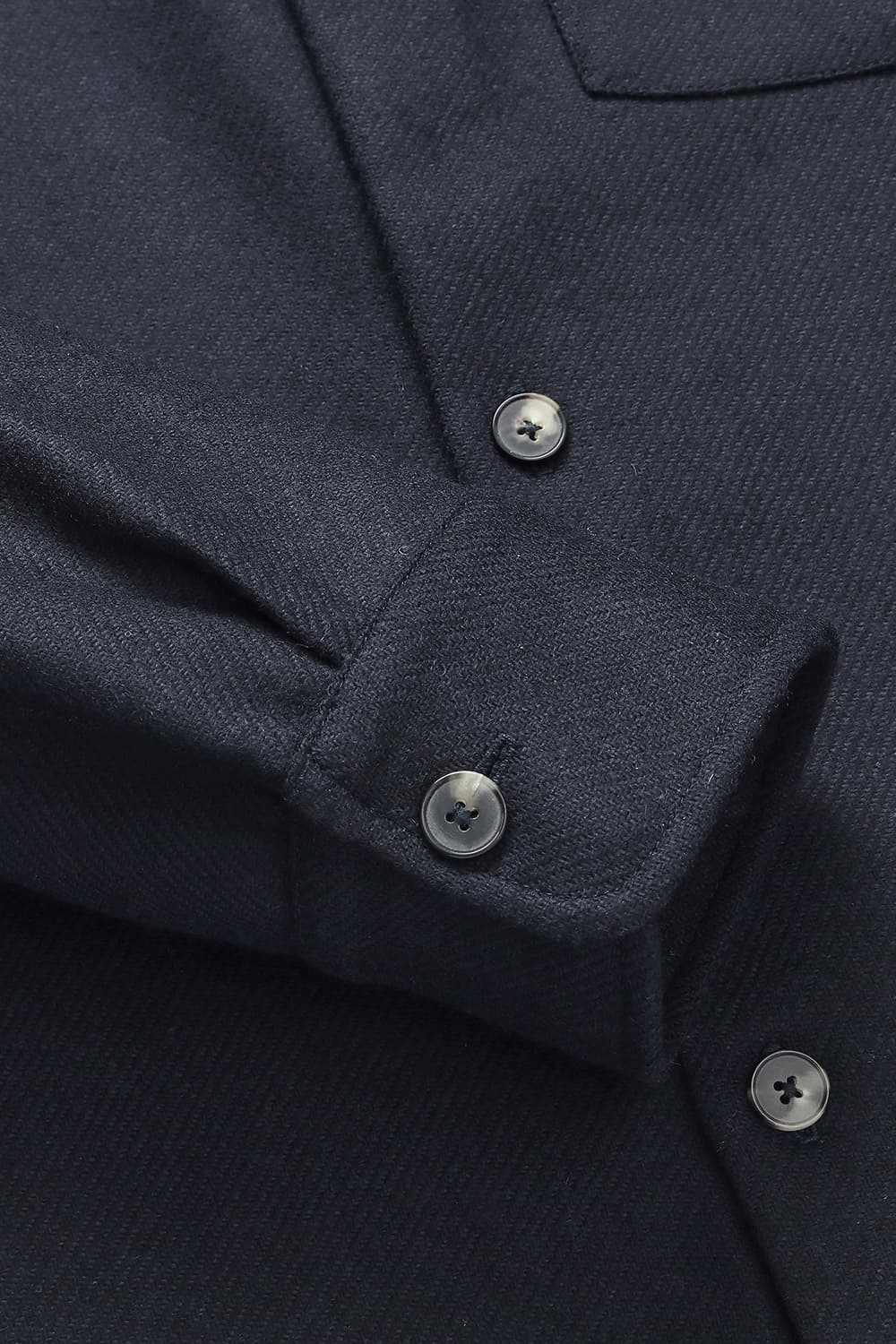 울 포켓 오버사이즈 101 다크네이비 셔츠