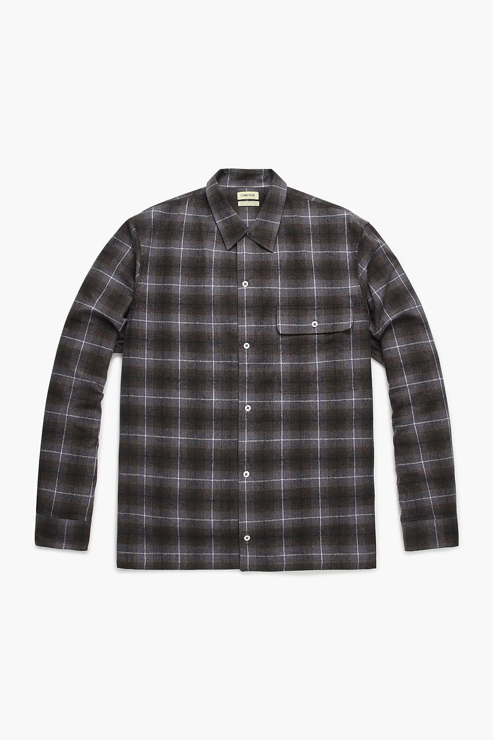 코튼 옴브레 체크 캠프 카라 104 퍼플 셔츠