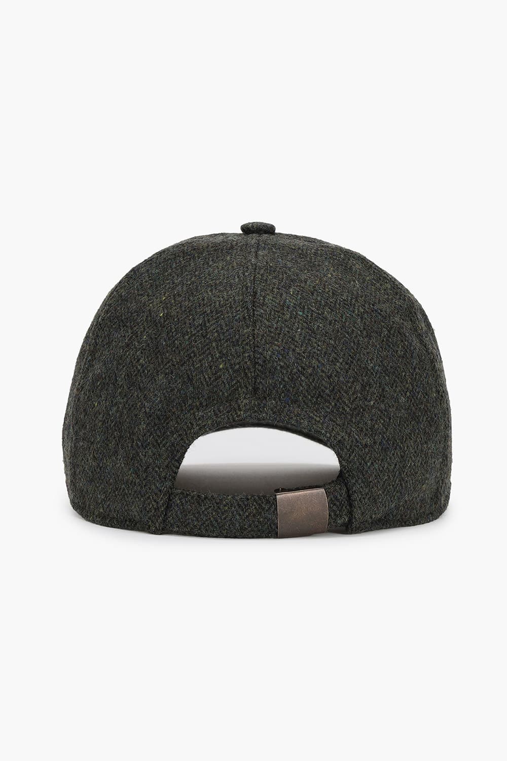 울 혼방 헤링본 H 빅 로고 104 다크카키 볼캡