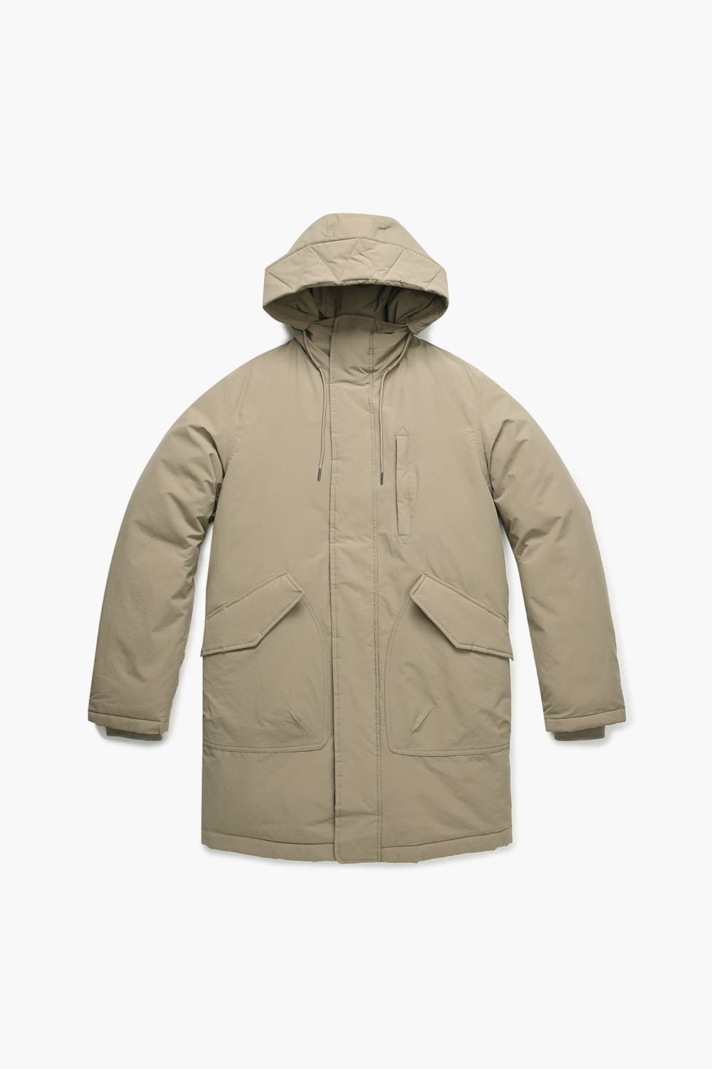 CHELSEA 다운 후드 롱 108 베이지 다운 점퍼