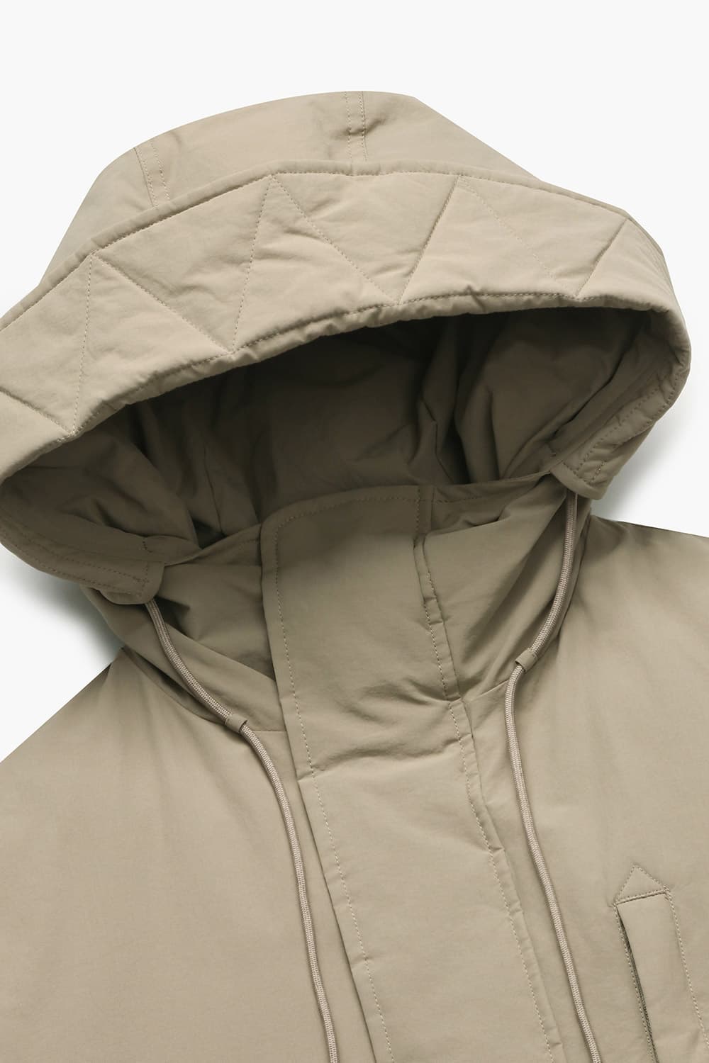 CHELSEA 다운 후드 롱 108 베이지 다운 점퍼