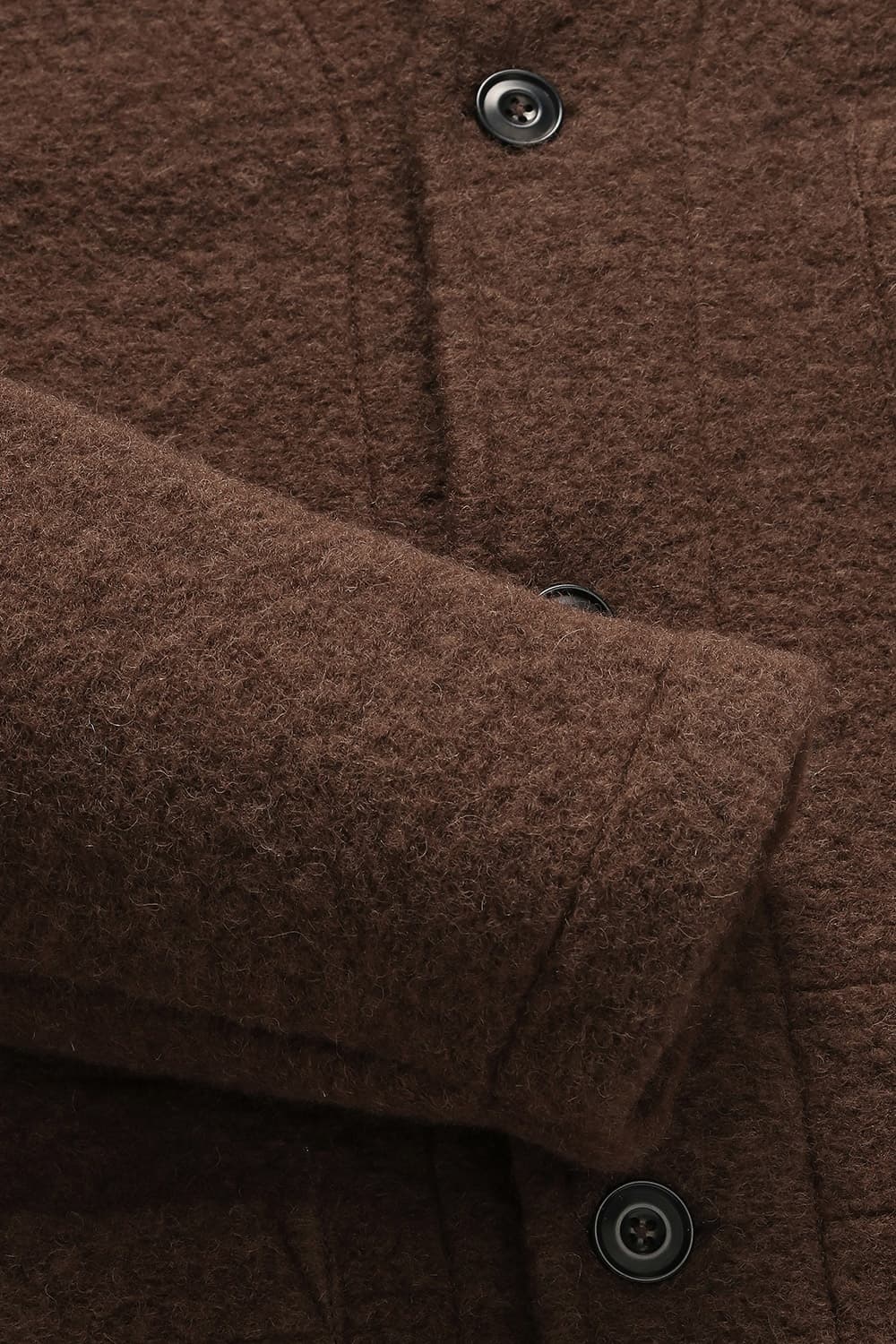 SERVICE 울 혼방 셔츠형 112 레드브라운 하프 코트