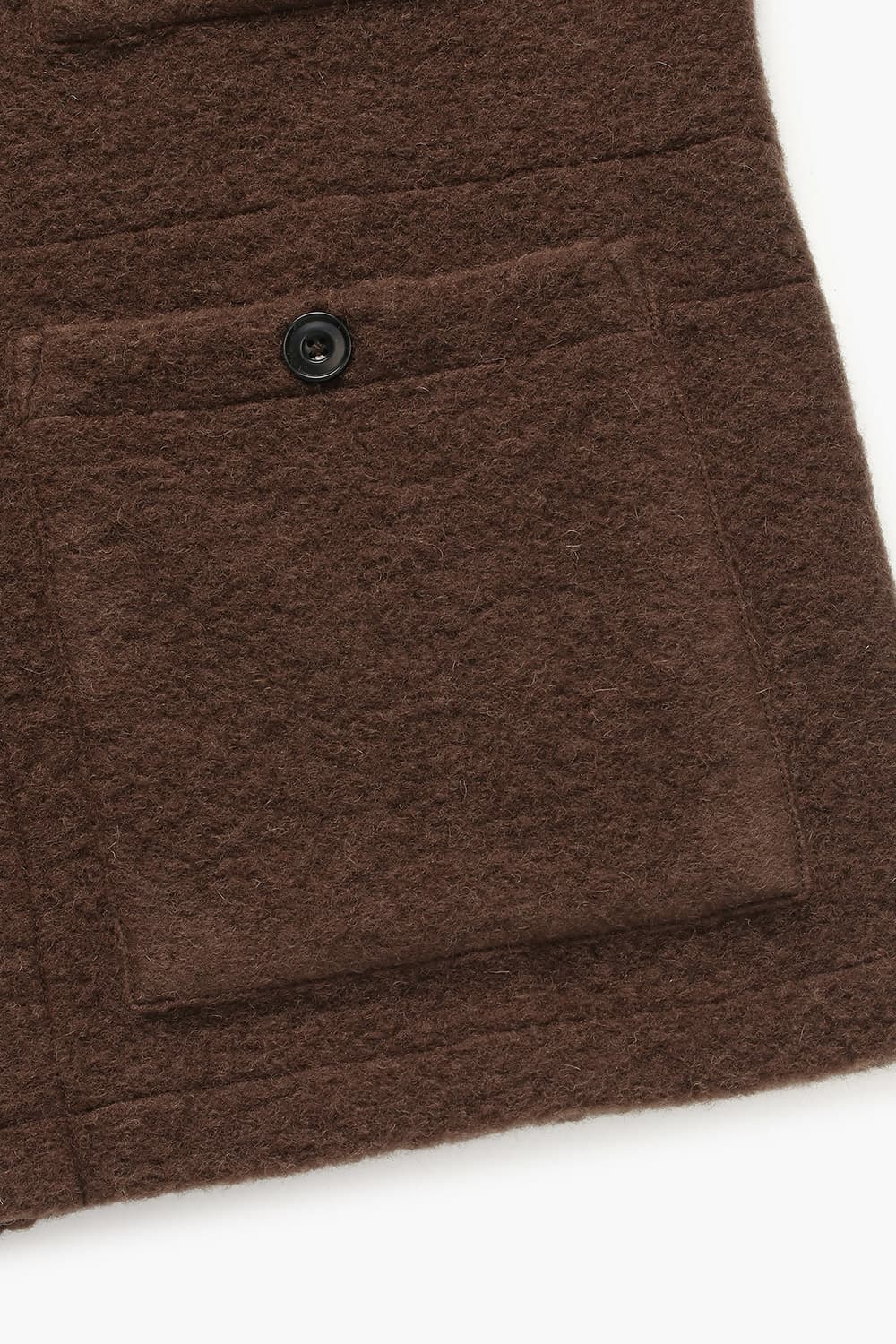 SERVICE 울 혼방 셔츠형 112 레드브라운 하프 코트