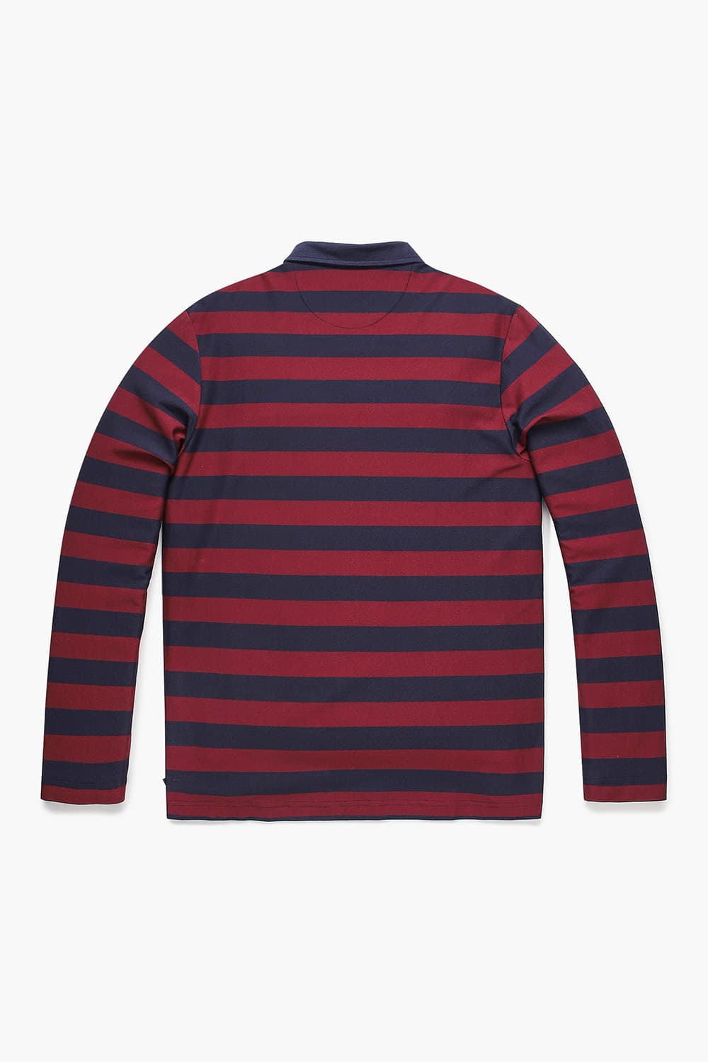 코튼 스트라이프 폴로 103 레드 긴소매 티셔츠