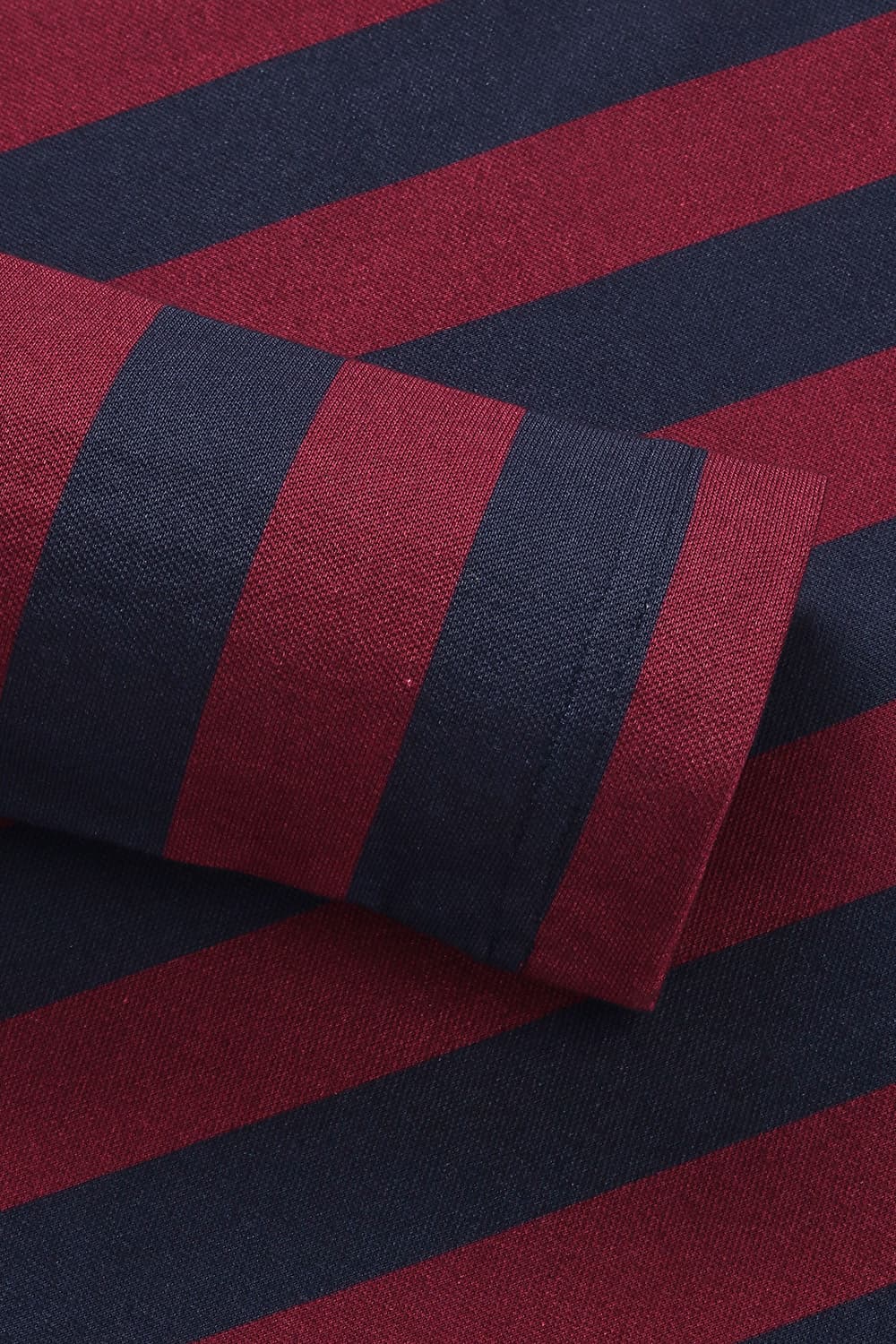 코튼 스트라이프 폴로 103 레드 긴소매 티셔츠