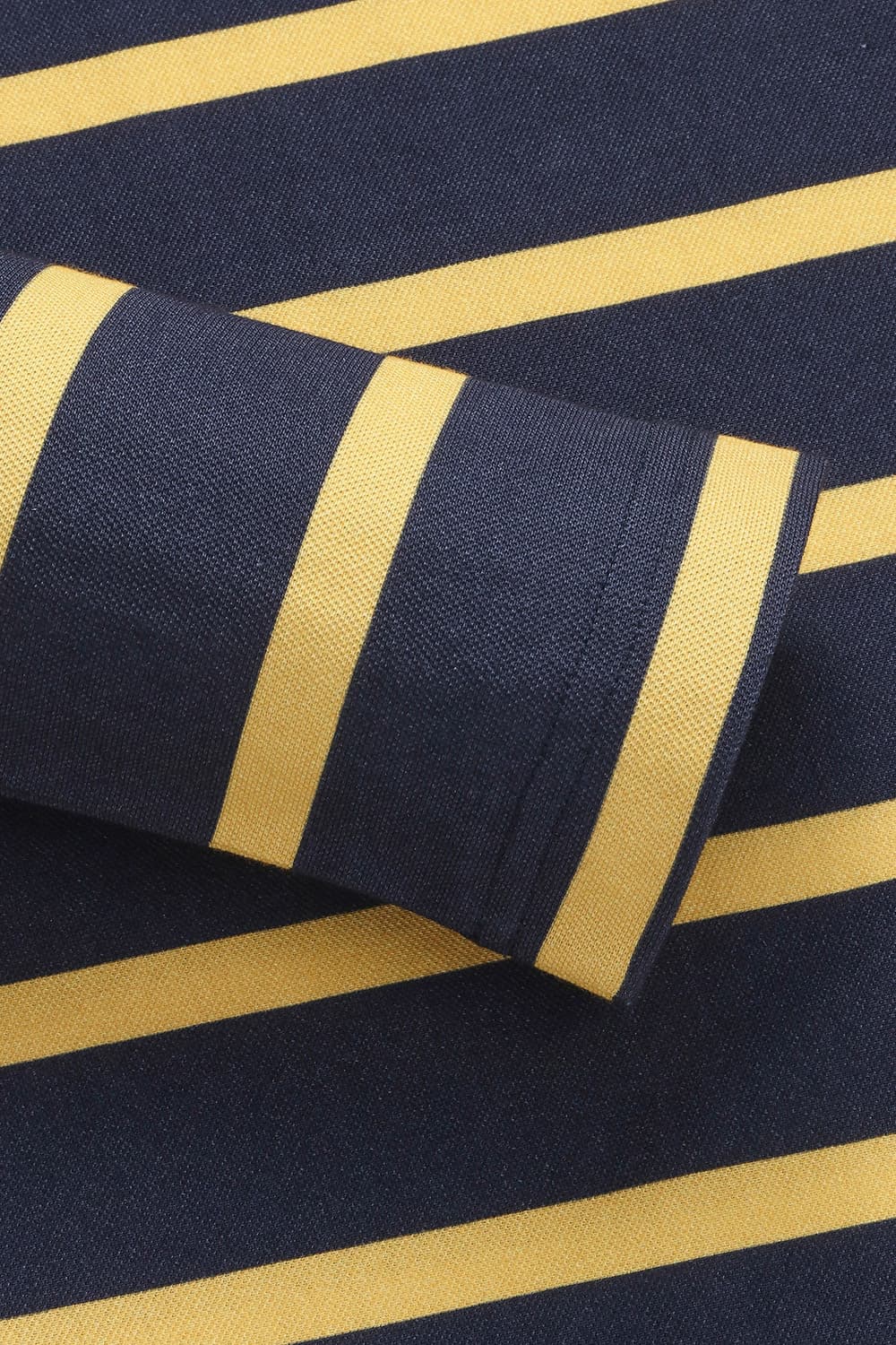 코튼 스트라이프 폴로 102 옐로우 긴소매 티셔츠